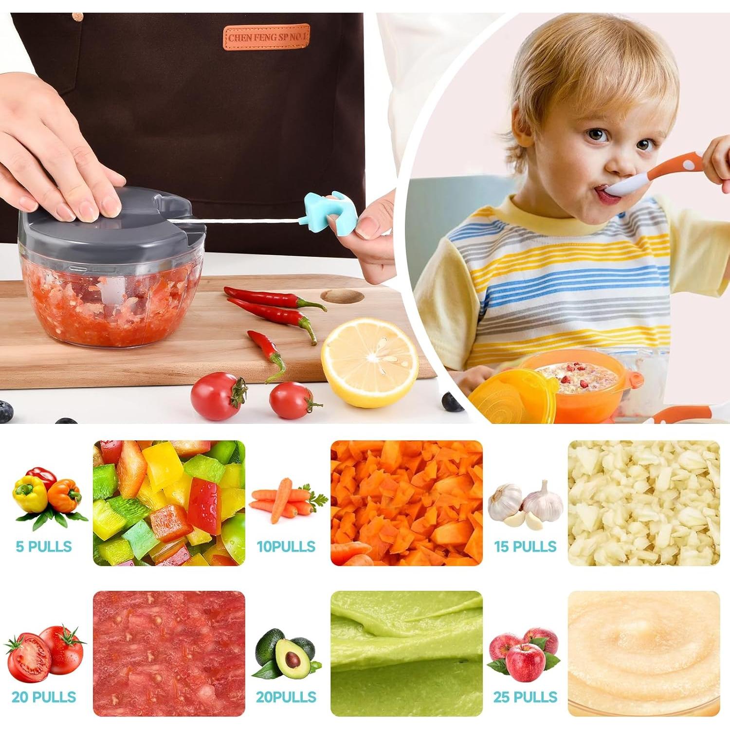 Picador de Verduras Manual Ziweaye 500ml Apto Lavavajillas