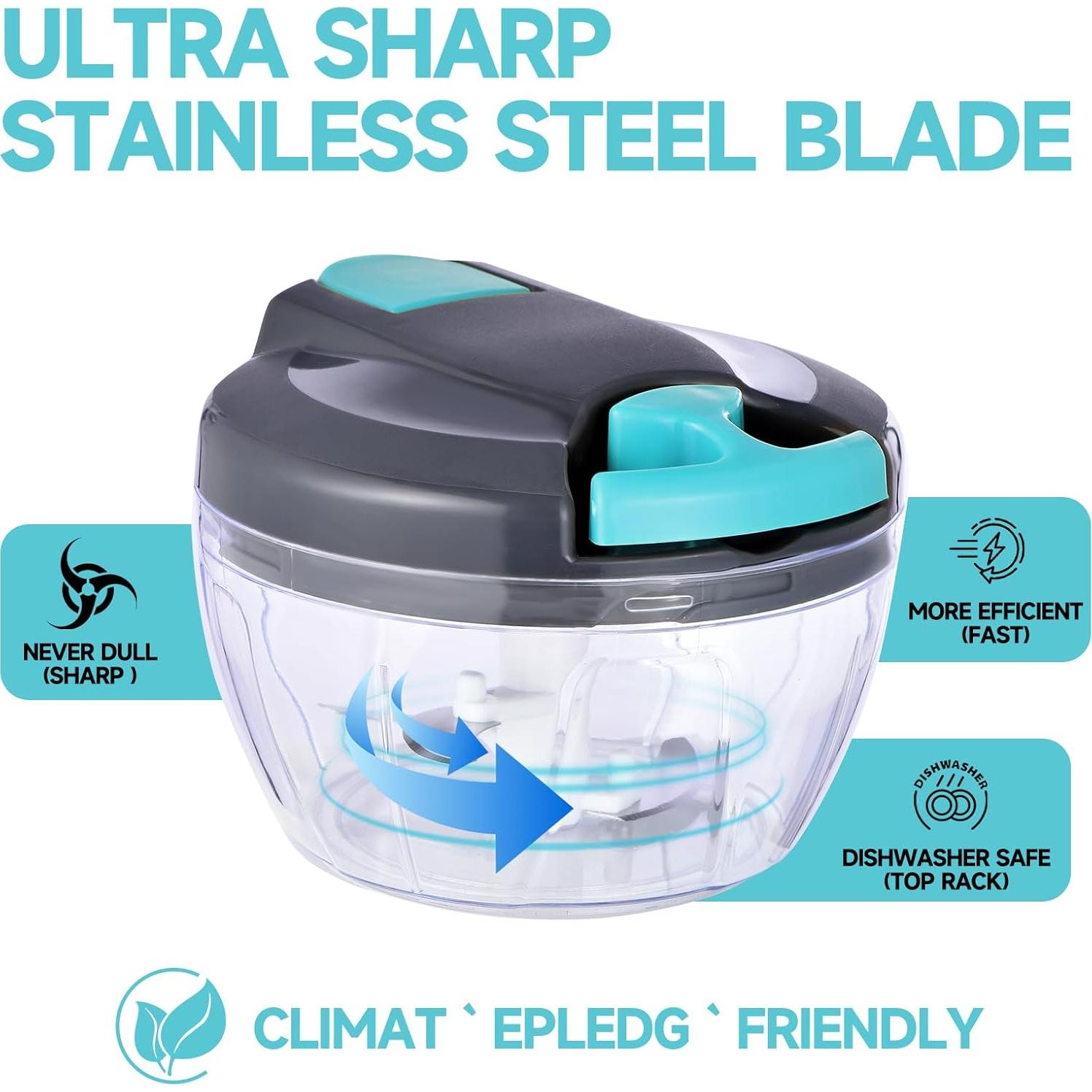 Picador de Verduras Manual Ziweaye 500ml Apto Lavavajillas