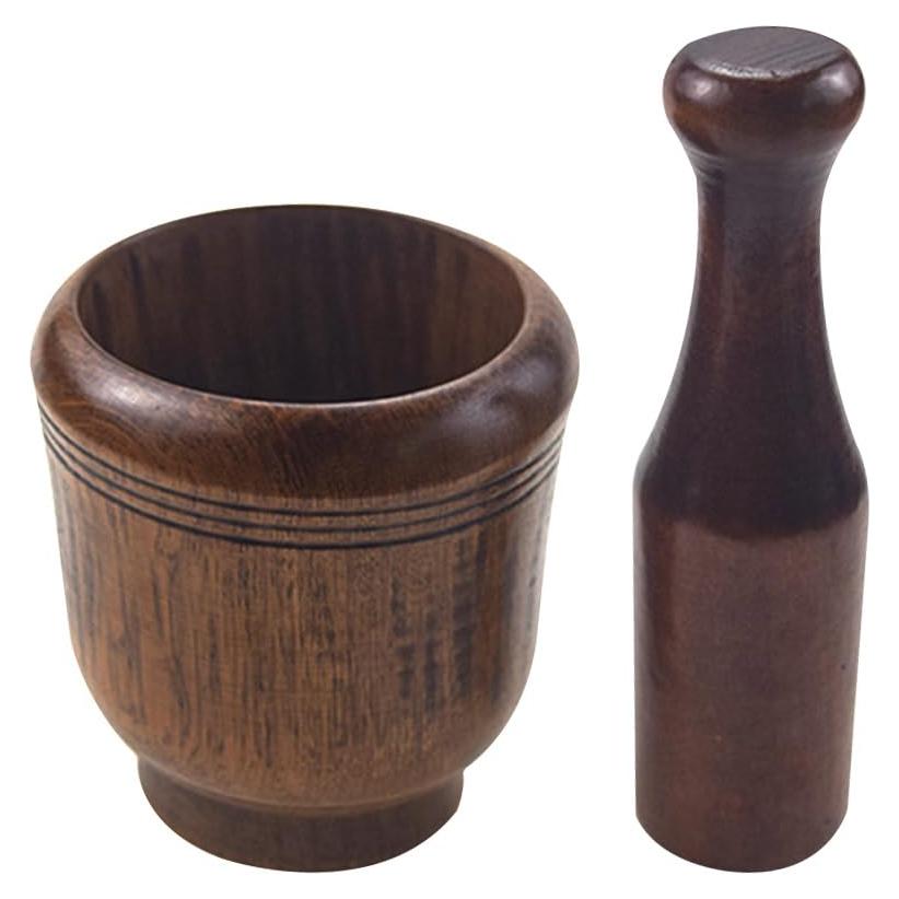 Machacador de Ajo y Mortero PRETYZOOM 9.5 cm Manual Multifuncional