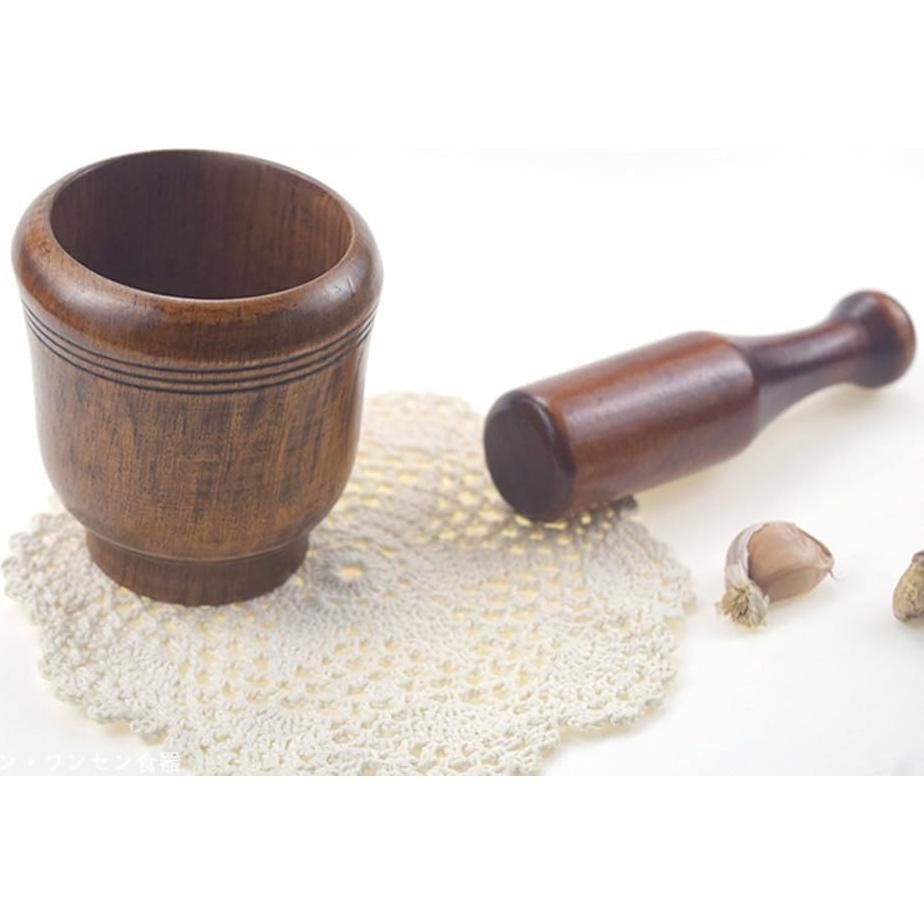 Machacador de Ajo y Mortero PRETYZOOM 9.5 cm Manual Multifuncional