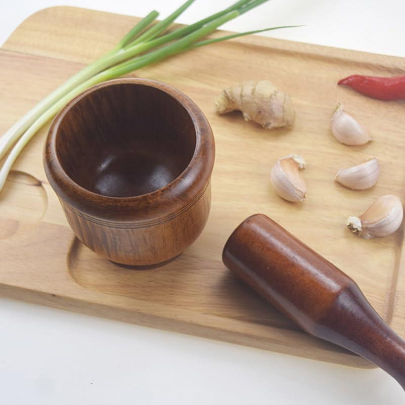 Machacador de Ajo y Mortero PRETYZOOM 9.5 cm Manual Multifuncional