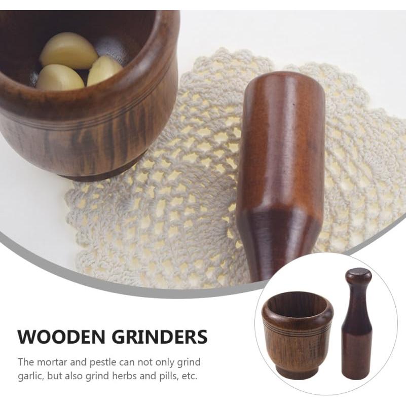 Machacador de Ajo y Mortero PRETYZOOM 9.5 cm Manual Multifuncional