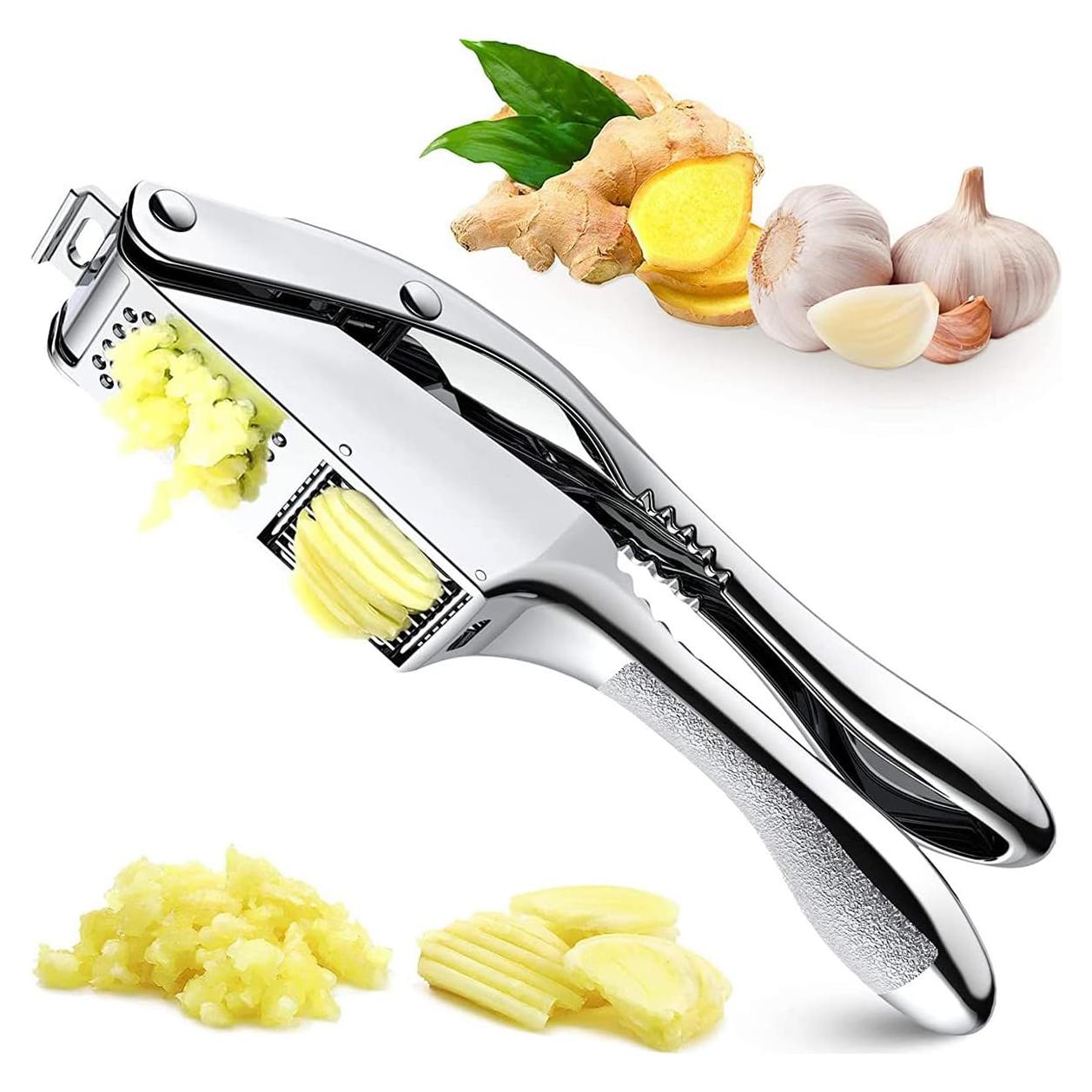 Prensa de Ajo PieJoFpy de Acero Inoxidable 21.5cm 2 en 1