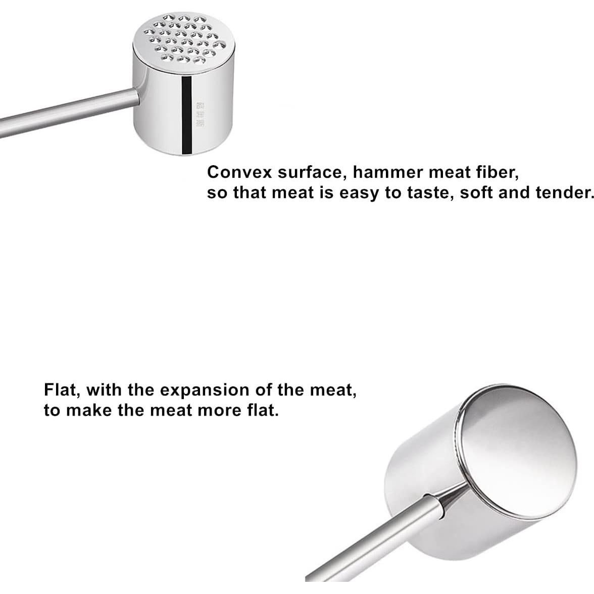 Martillo Aplanador de Carne Beetoo Doble Cara 26.5cm Acero Inoxidable