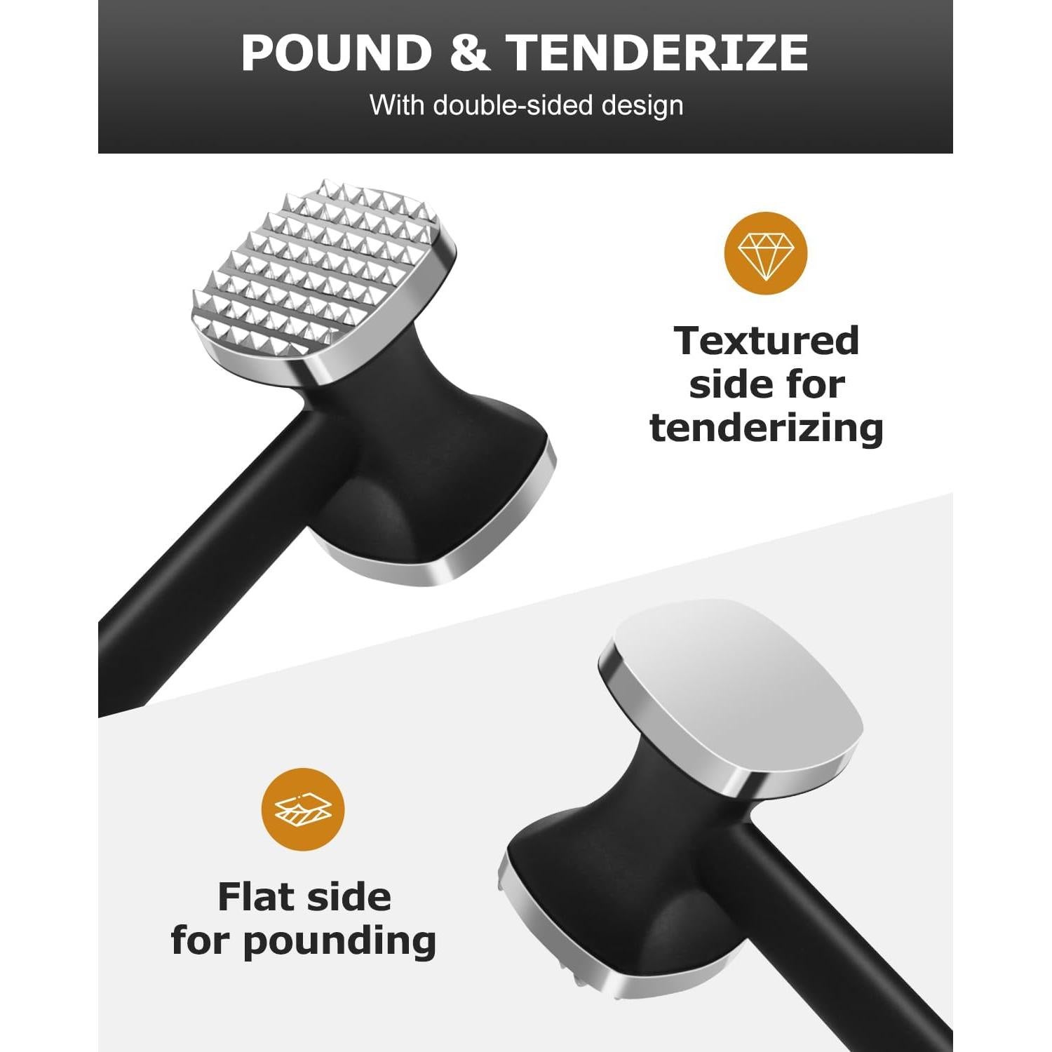 Martillo Aplanador de Carne MOSFiATA Acero Inoxidable 24.1cm