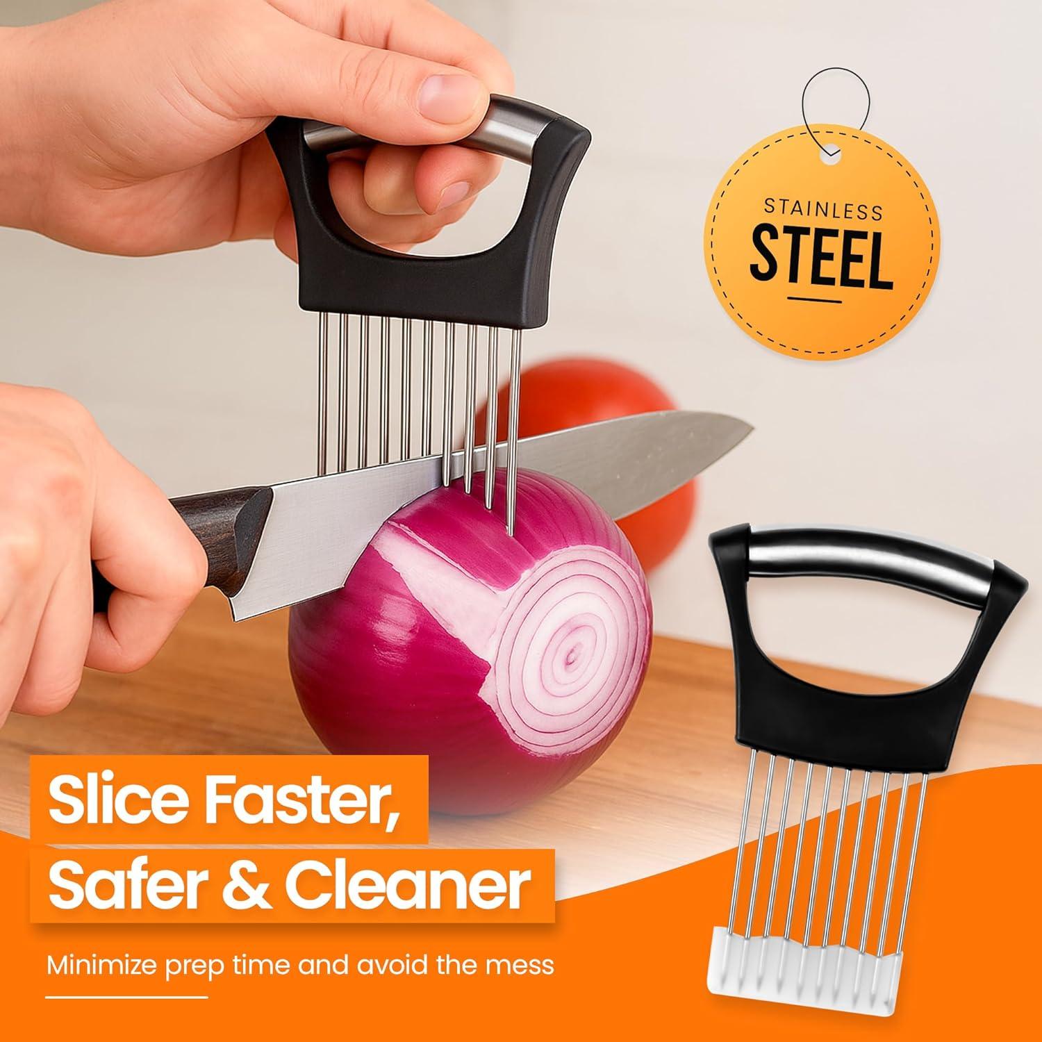 Soporte para Cebolla HIVIX - Paquete de 2 Herramientas de Acero Inoxidable