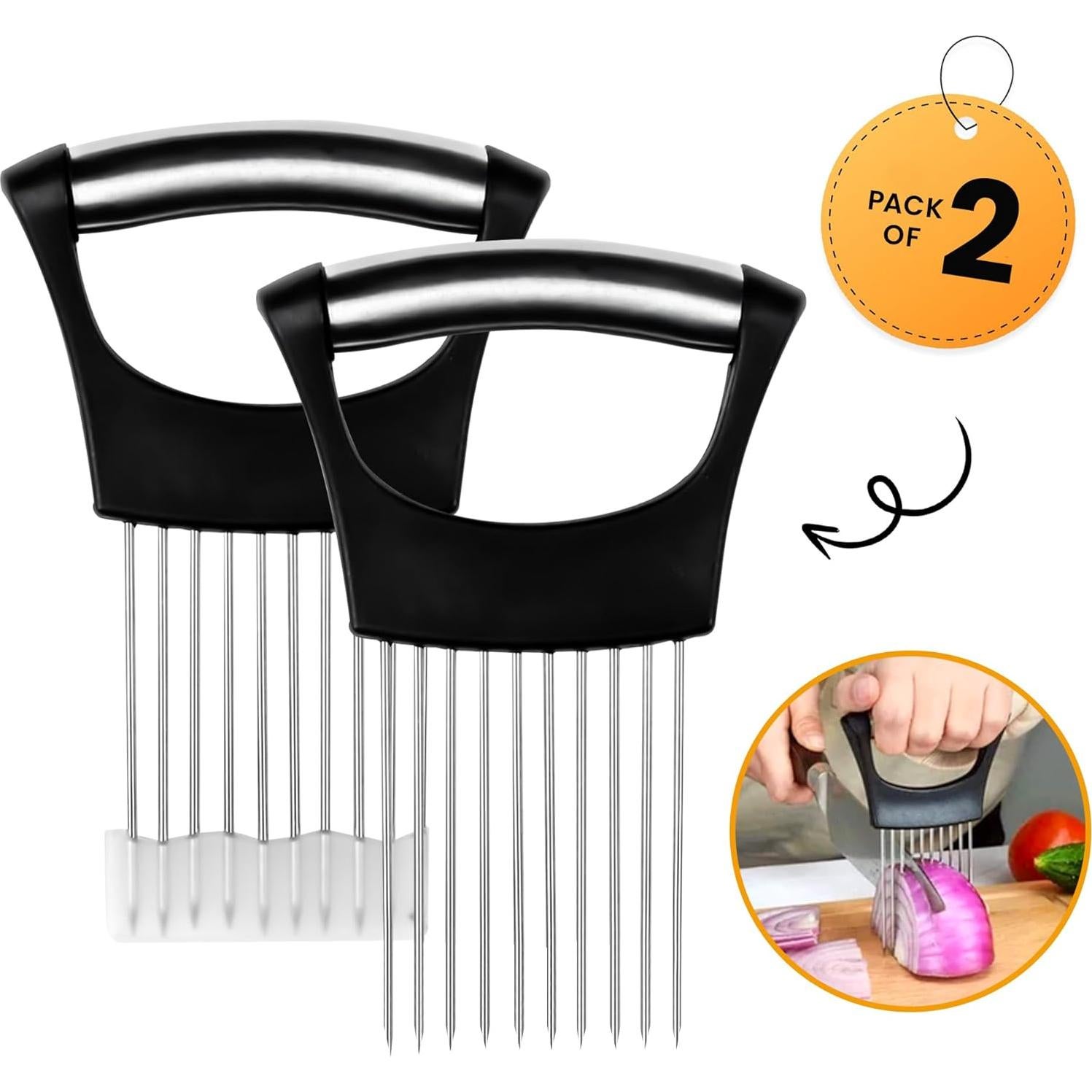 Soporte para Cebolla HIVIX - Paquete de 2 Herramientas de Acero Inoxidable