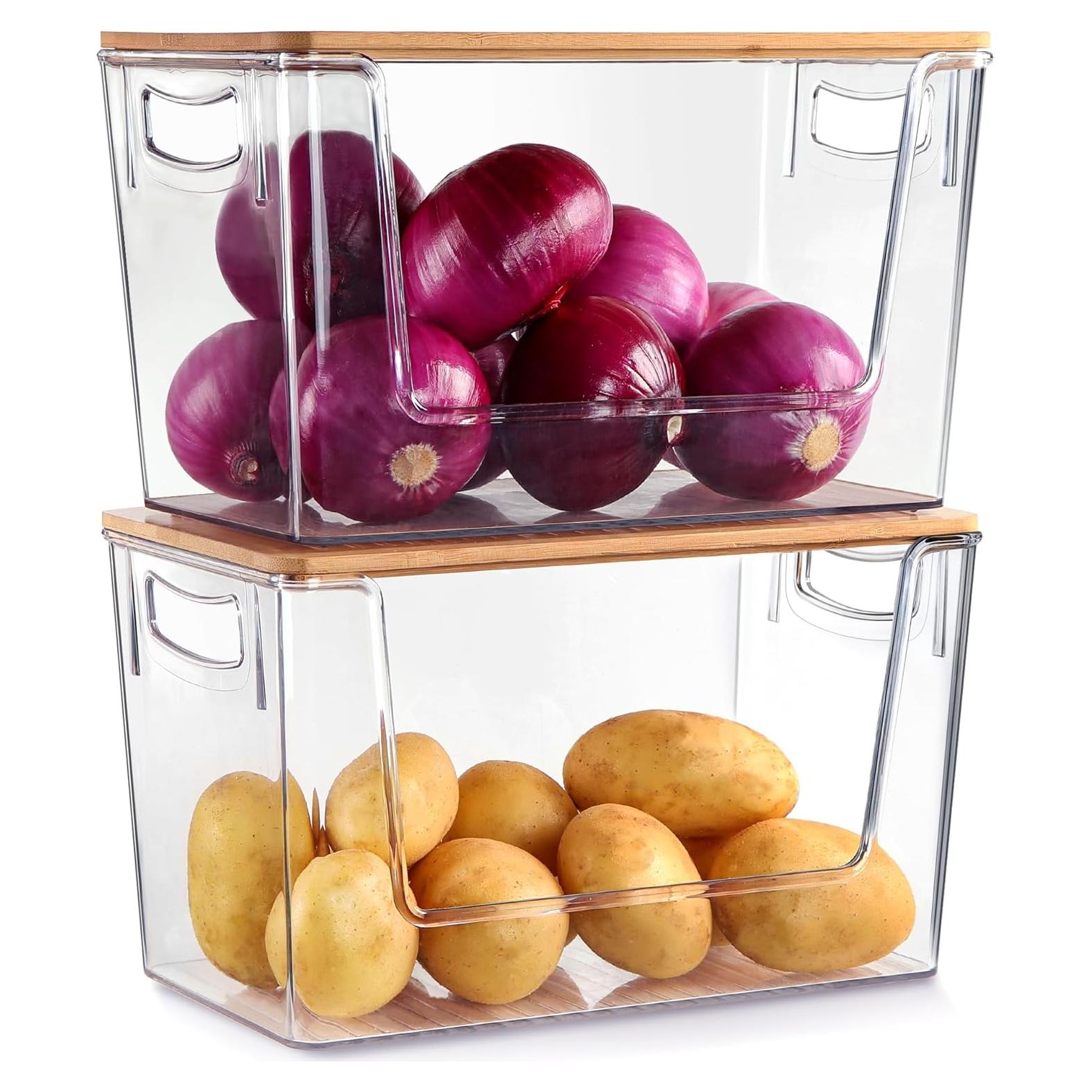 2 Organizadores Apilables Spacemart para Cebollas y Papas