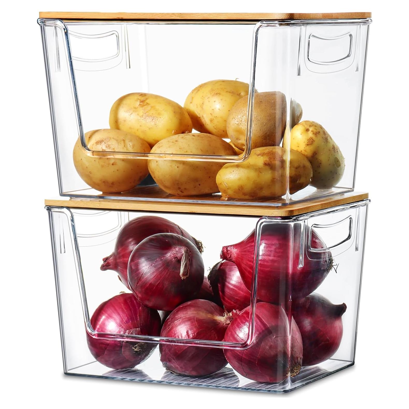 Organizadores de Despensa Heyuzb, 2 Paquetes Apilables 30.48x17.78cm