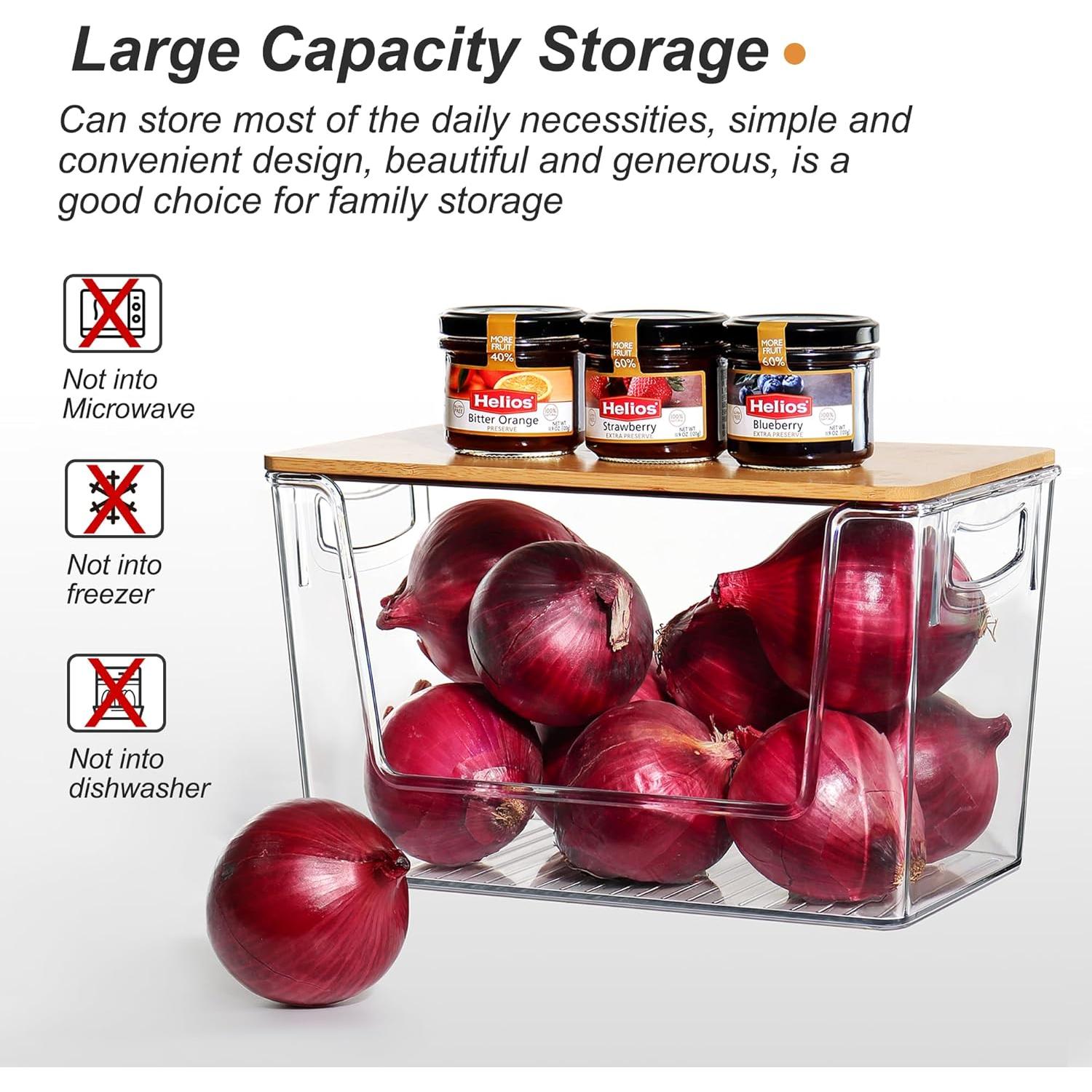 Organizadores de Despensa Heyuzb, 2 Paquetes Apilables 30.48x17.78cm