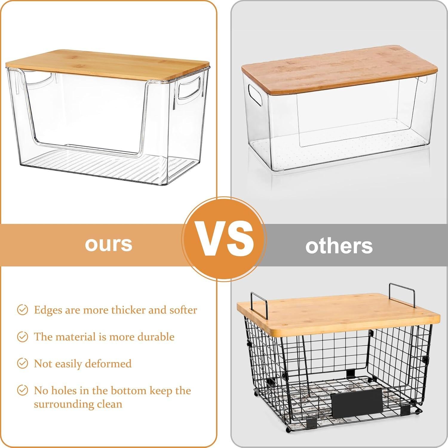 Organizadores de Despensa Heyuzb, 2 Paquetes Apilables 30.48x17.78cm