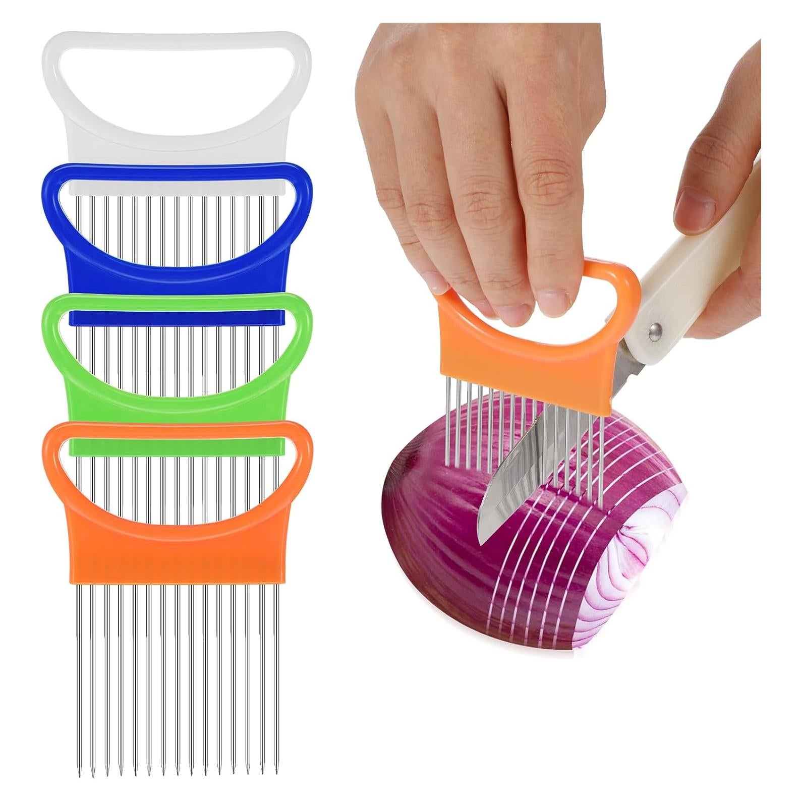 Cortador de Cebolla JIEYAO 4 Pcs Acero Inoxidable Multicolor