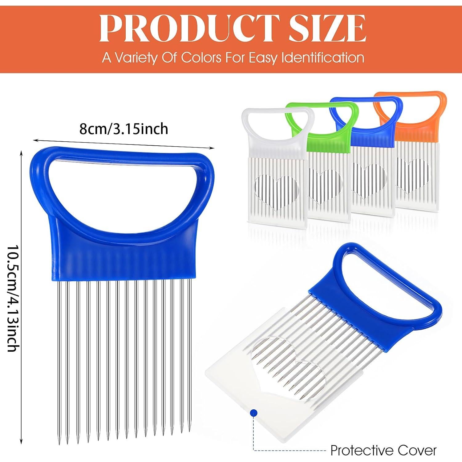 Cortador de Cebolla JIEYAO 4 Pcs Acero Inoxidable Multicolor