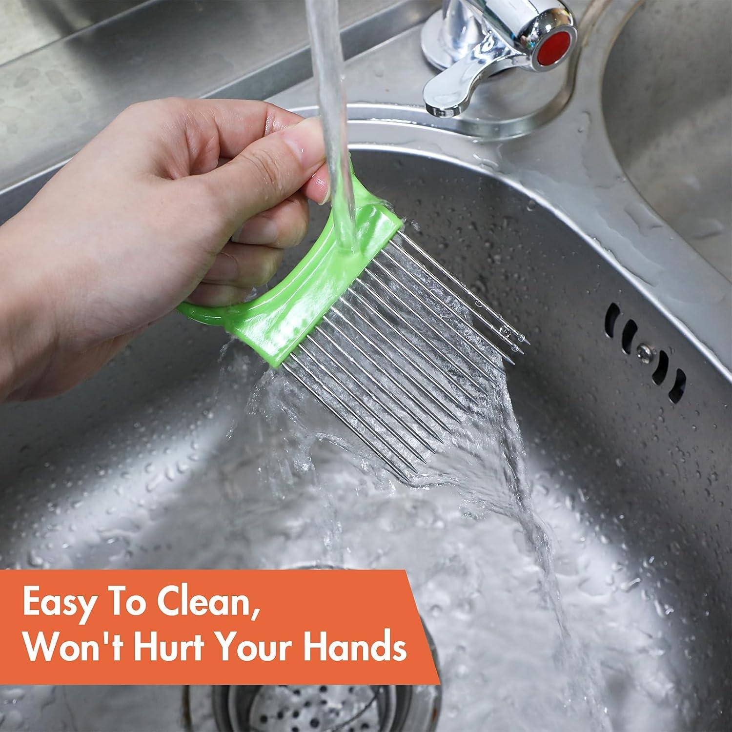 Cortador de Cebolla JIEYAO 4 Pcs Acero Inoxidable Multicolor