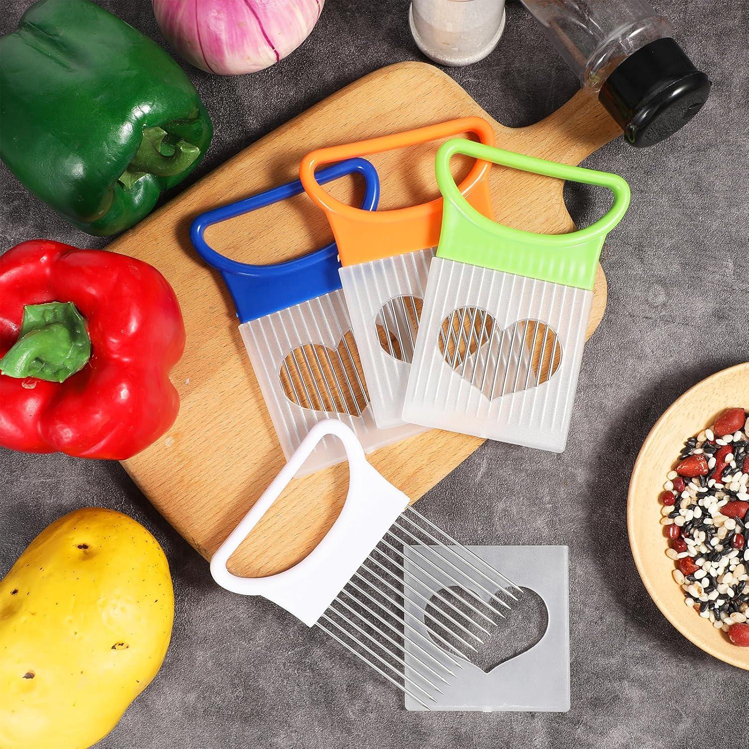 Cortador de Cebolla JIEYAO 4 Pcs Acero Inoxidable Multicolor