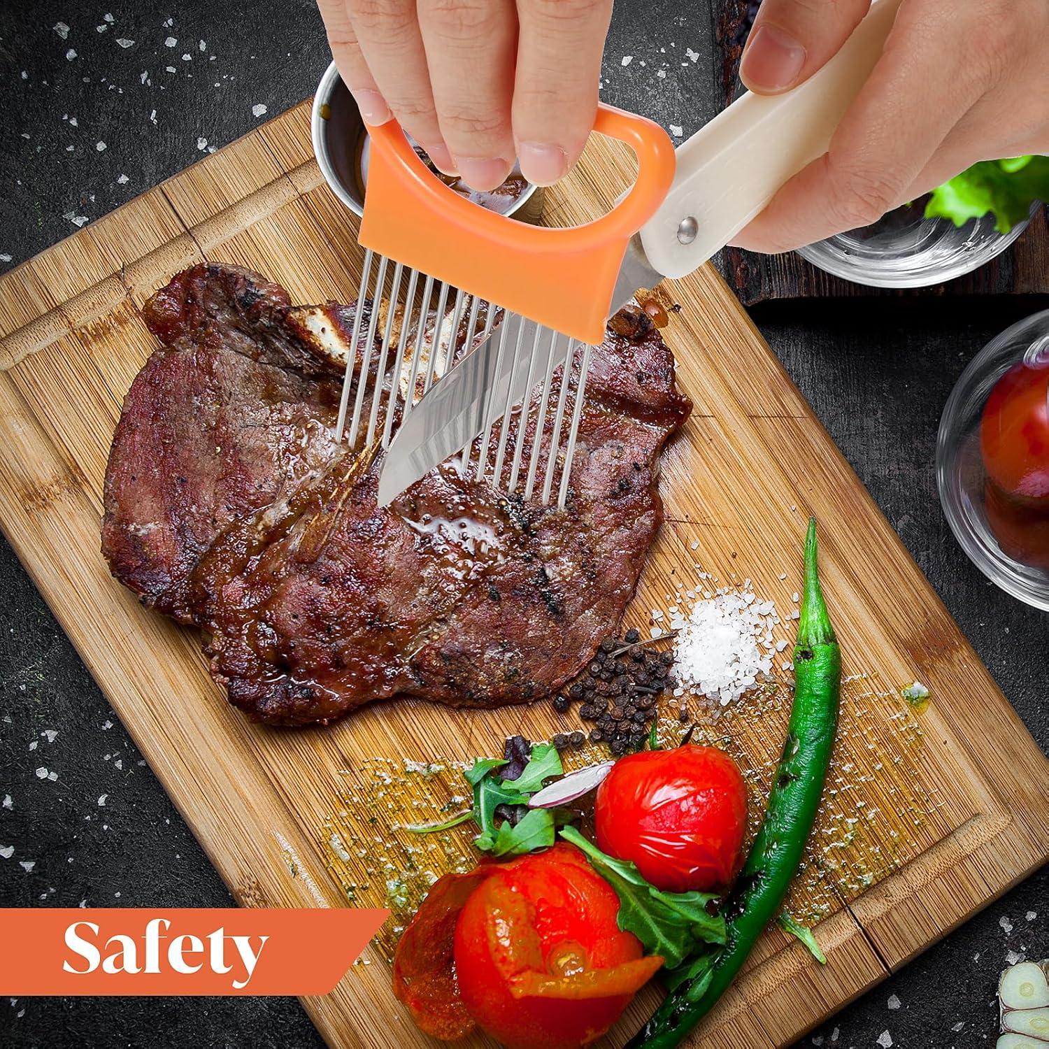 Cortador de Cebolla JIEYAO 4 Pcs Acero Inoxidable Multicolor