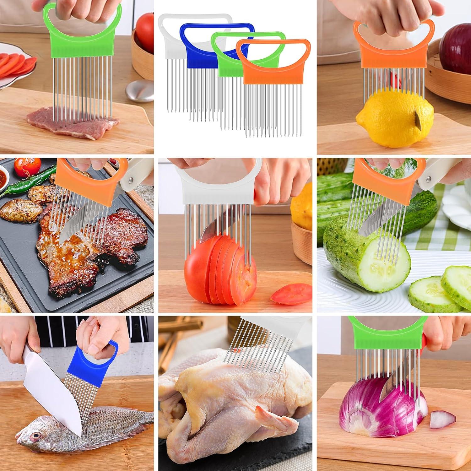 Cortador de Cebolla JIEYAO 4 Pcs Acero Inoxidable Multicolor