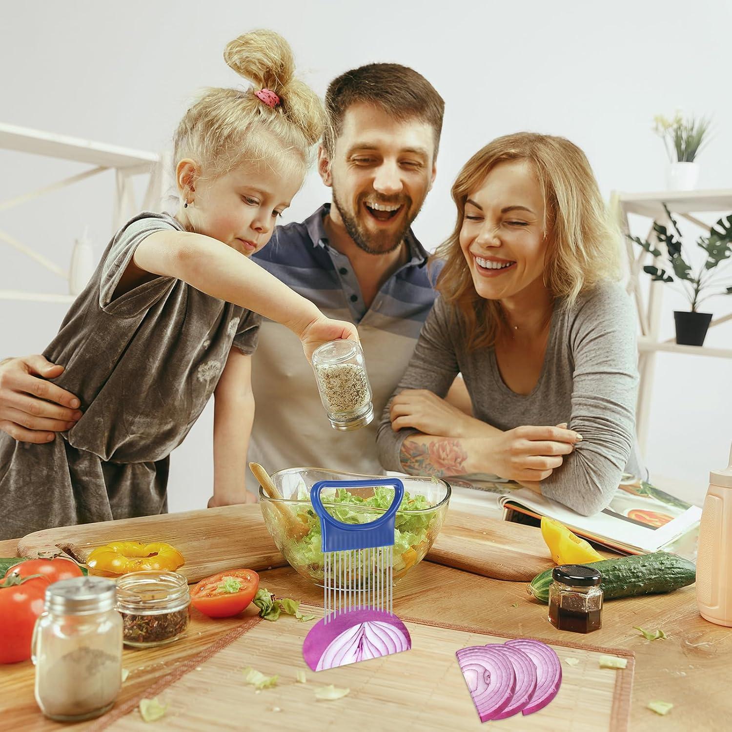 Cortador de Cebolla JIEYAO 4 Pcs Acero Inoxidable Multicolor