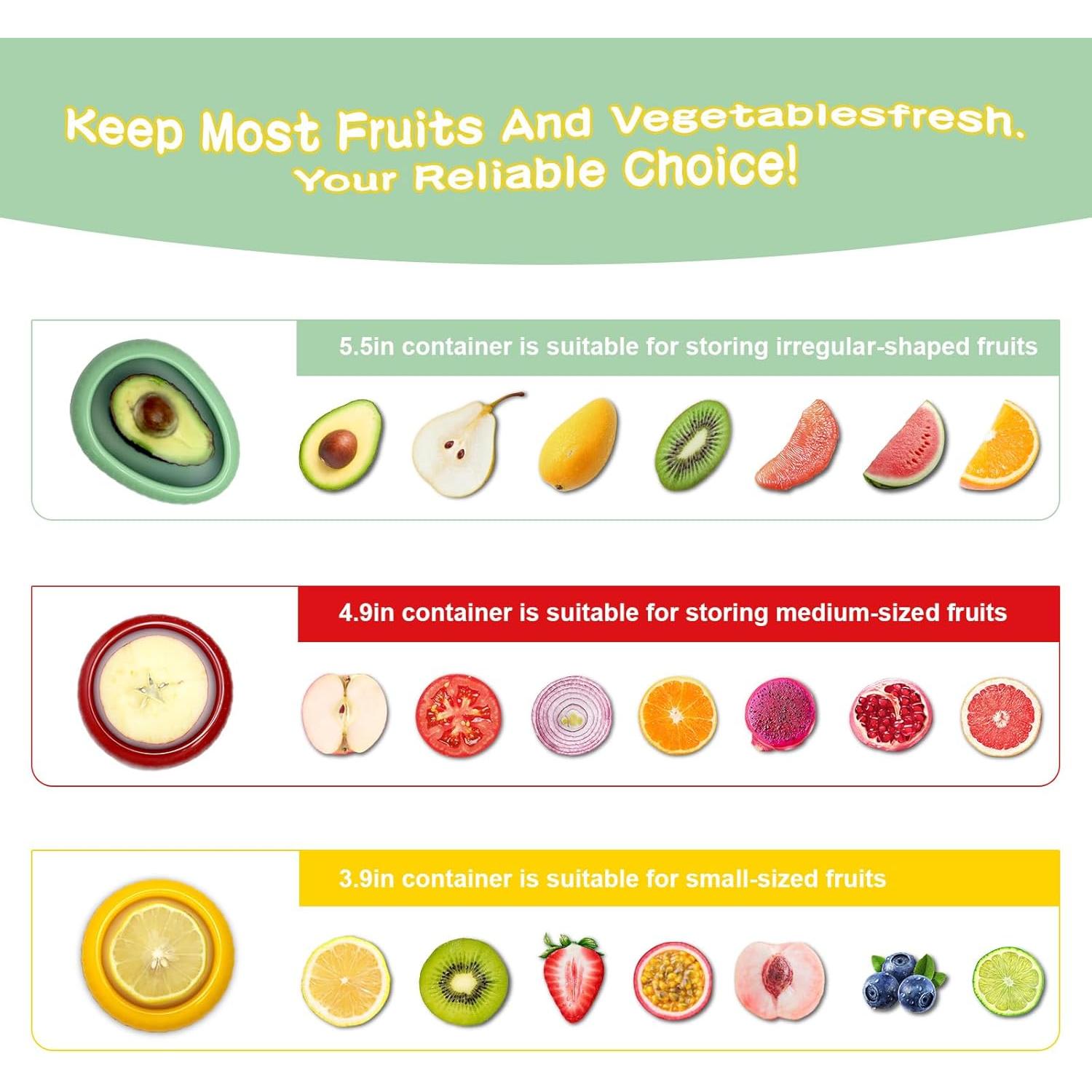 Set de 4 Conservadores de Frutas y Verduras AWLGAK - Libre de BPA