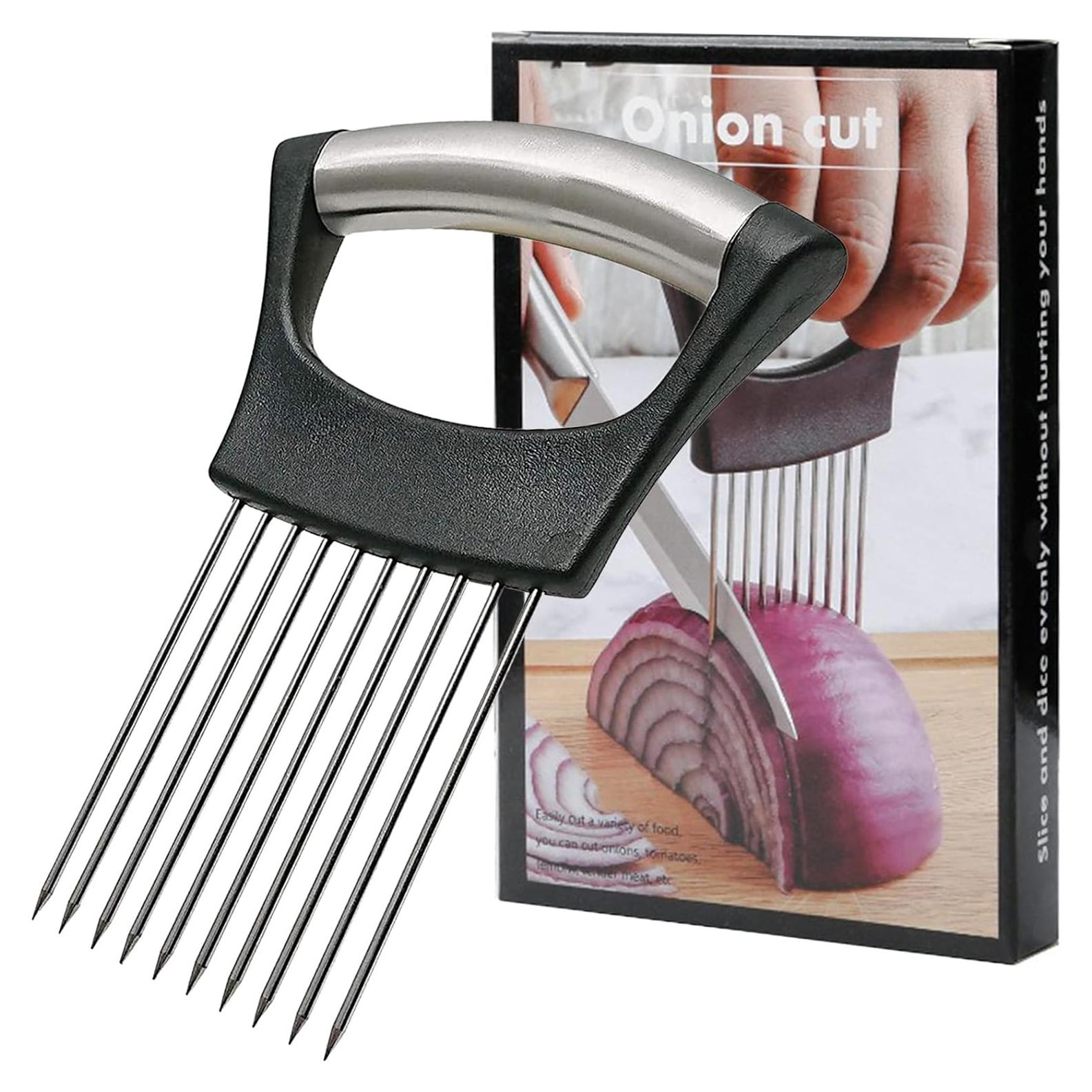 Soporte Cortador de Cebolla Ayigu, Acero Inoxidable, 10 Púas