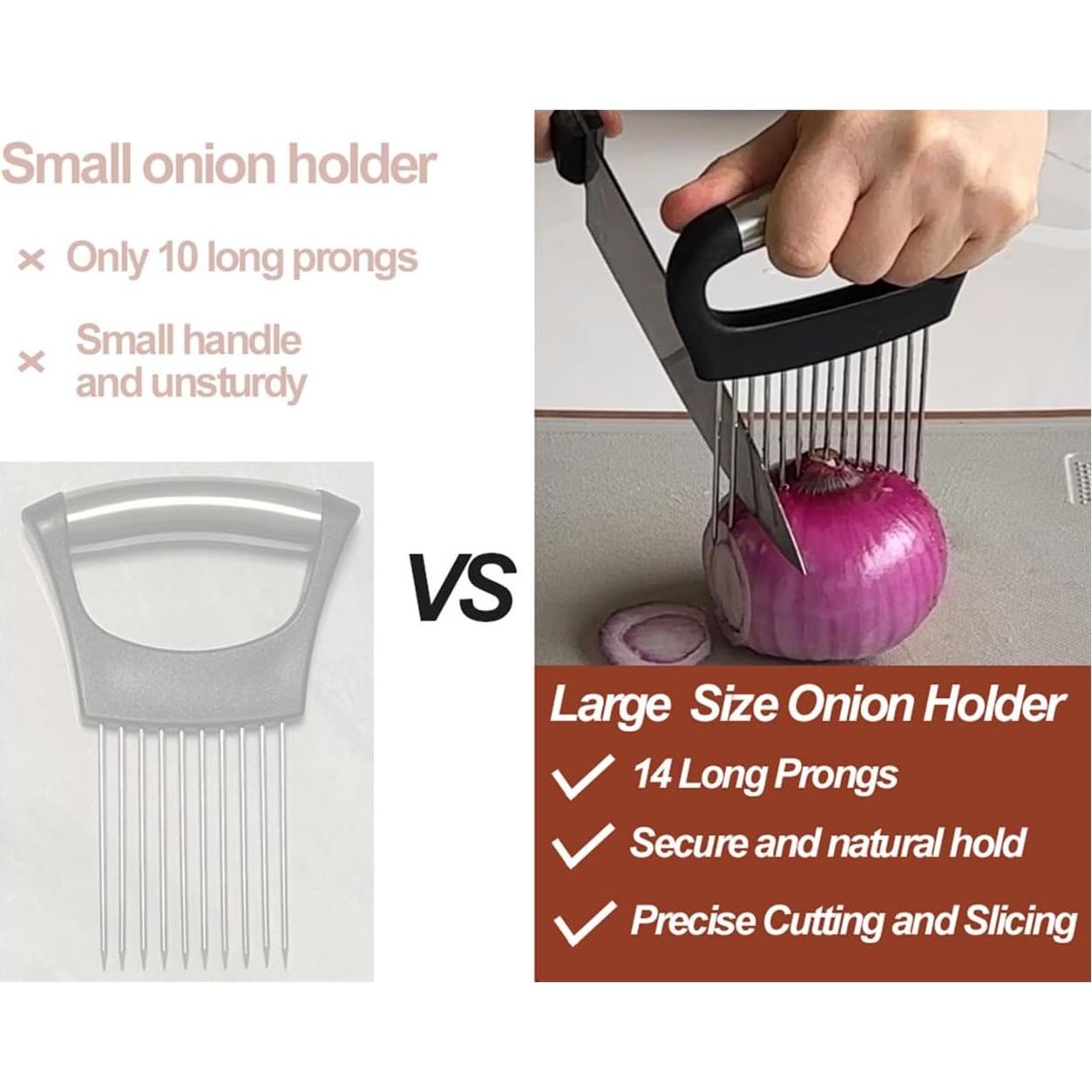 Soporte Grande para Cebollas VIEASST con 14 Púas de Acero Inoxidable