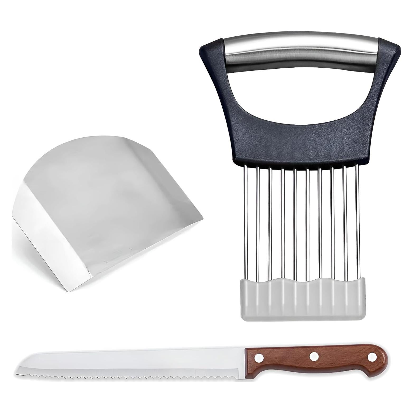 Cortador de cebolla UNIQUEPLUS con soporte y cuchillo de pan