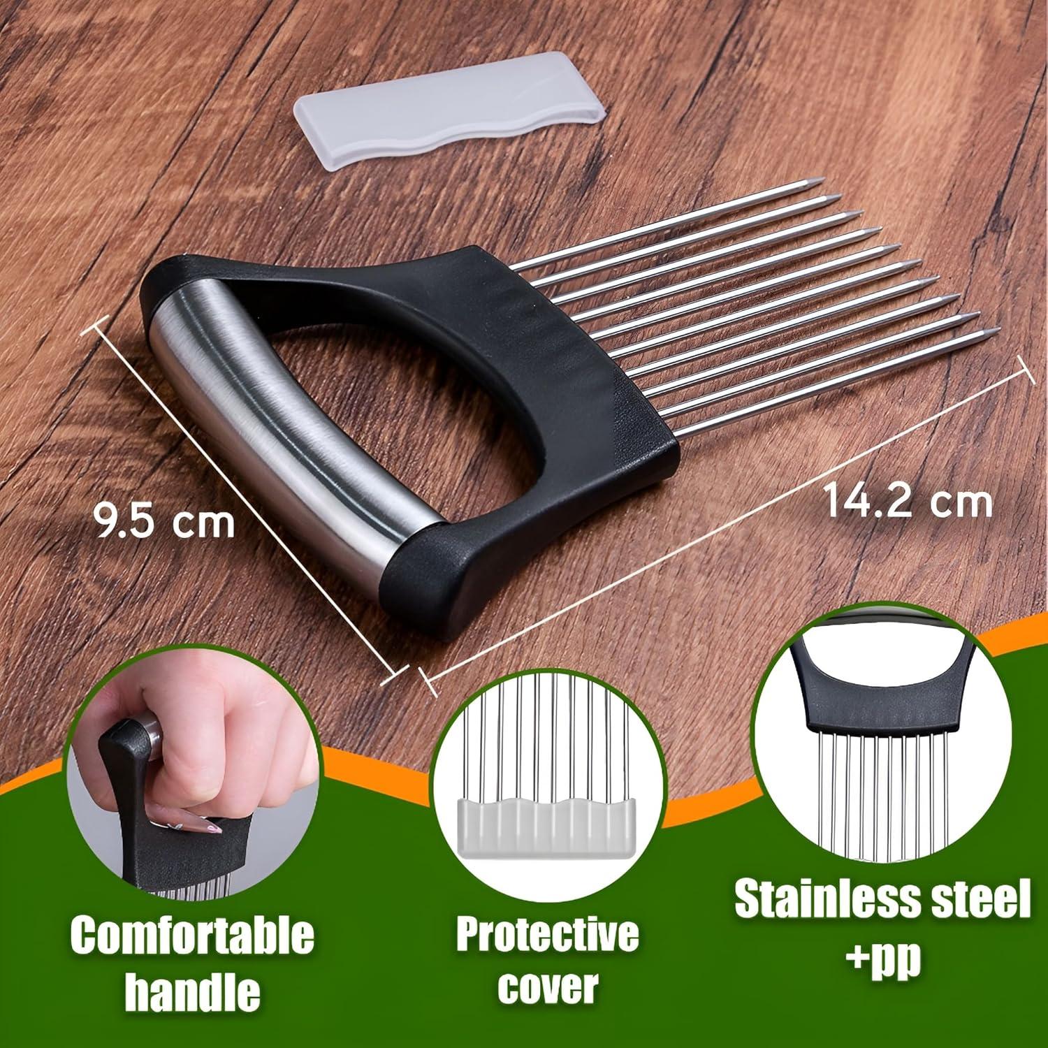 Cortador de cebolla UNIQUEPLUS con soporte y cuchillo de pan