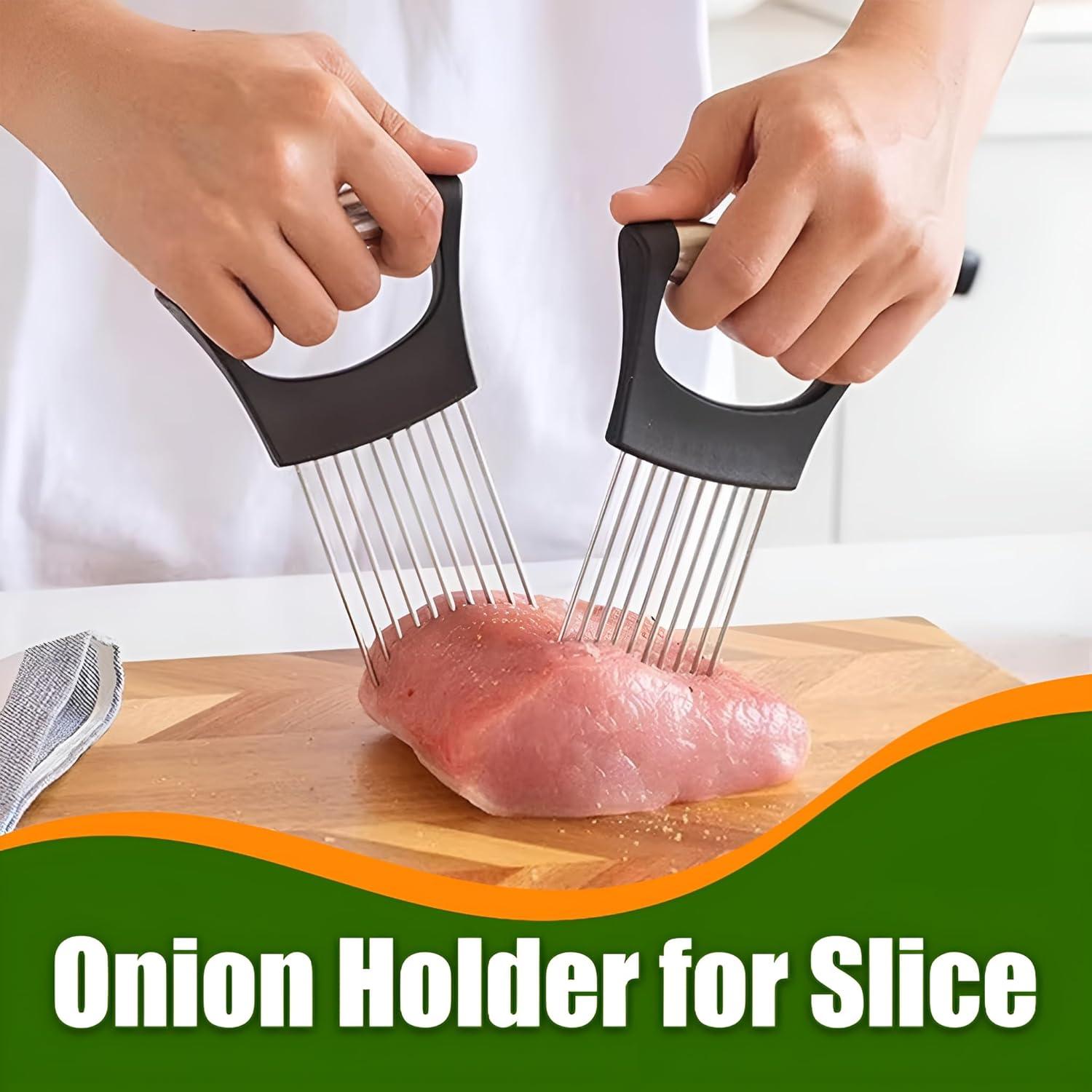 Cortador de cebolla UNIQUEPLUS con soporte y cuchillo de pan