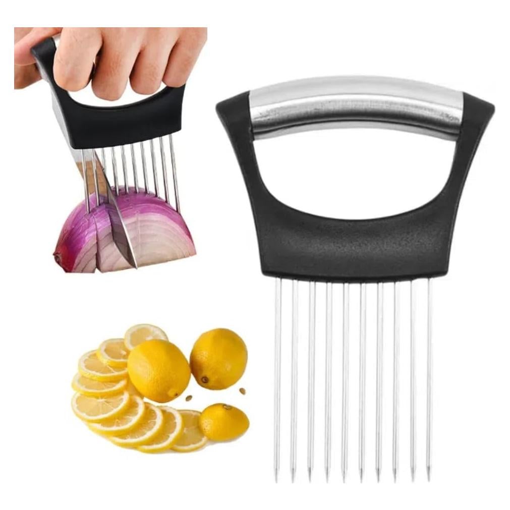 Soporte de Cebolla Acero Inoxidable Limveso con Protector de Dedos