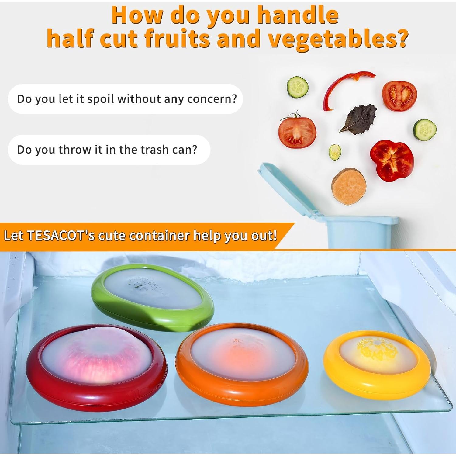 Contenedores de Almacenamiento TESACOT - 4 Piezas para Frutas y Verduras