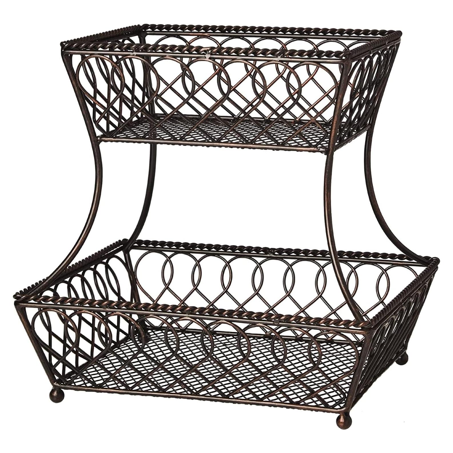 Cesta Redonda de Metal 2 Niveles Gourmet Basics Mikasa 35.56 cm