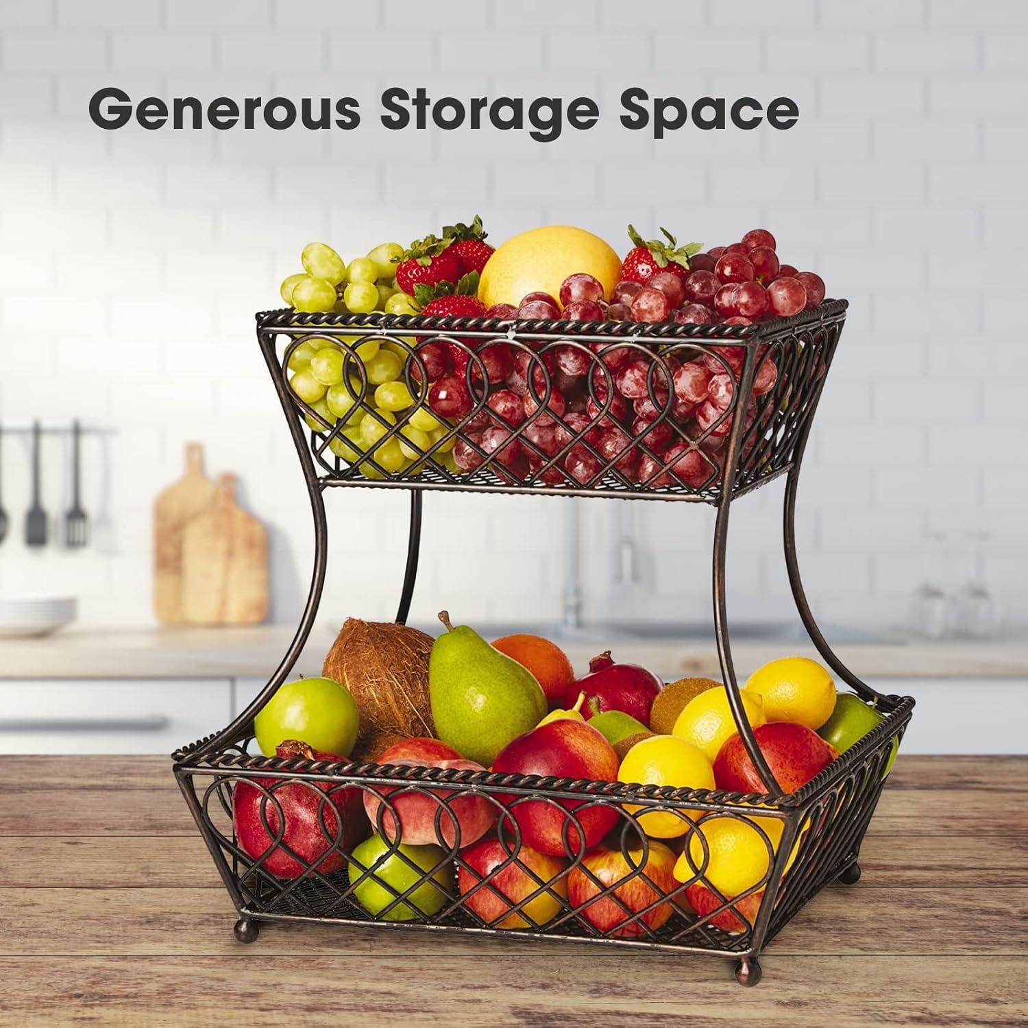 Cesta Redonda de Metal 2 Niveles Gourmet Basics Mikasa 35.56 cm