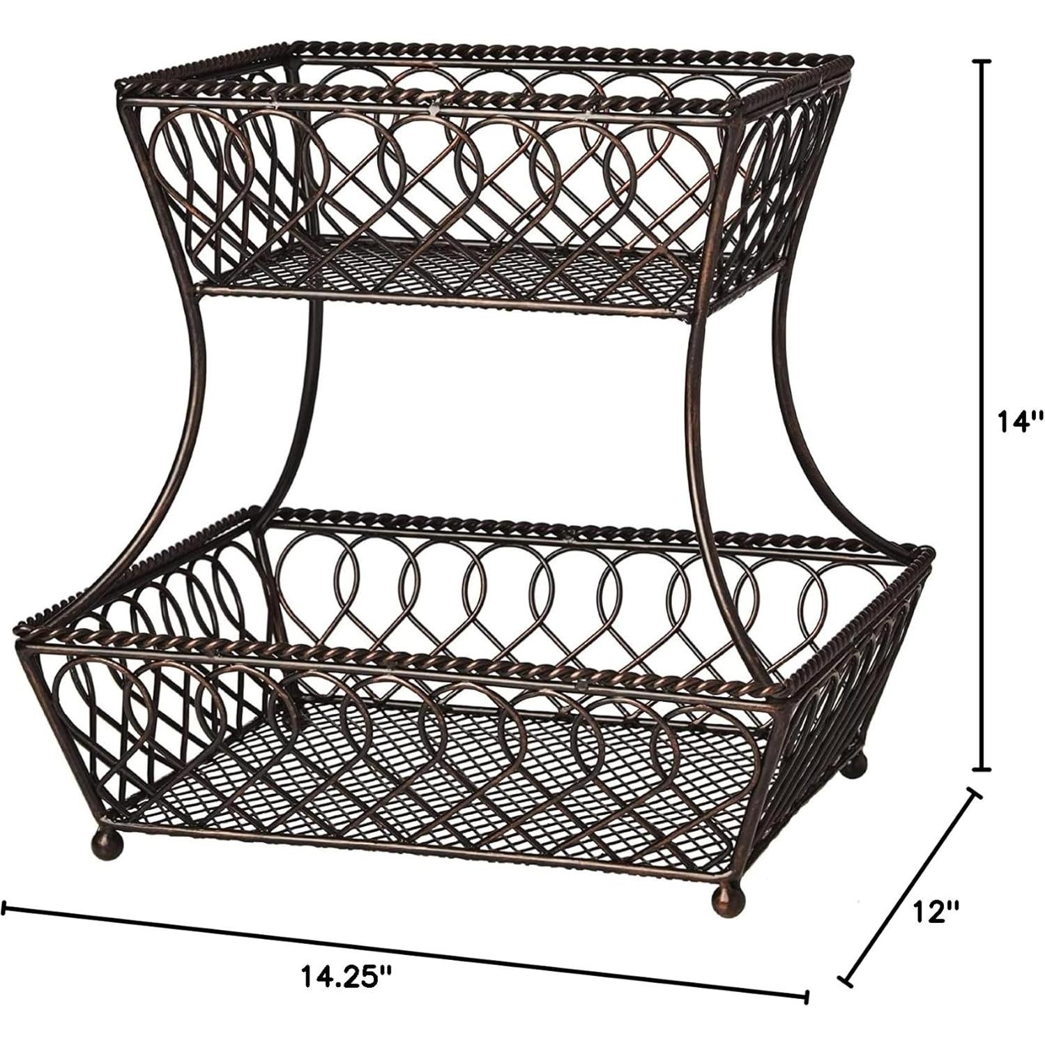 Cesta Redonda de Metal 2 Niveles Gourmet Basics Mikasa 35.56 cm