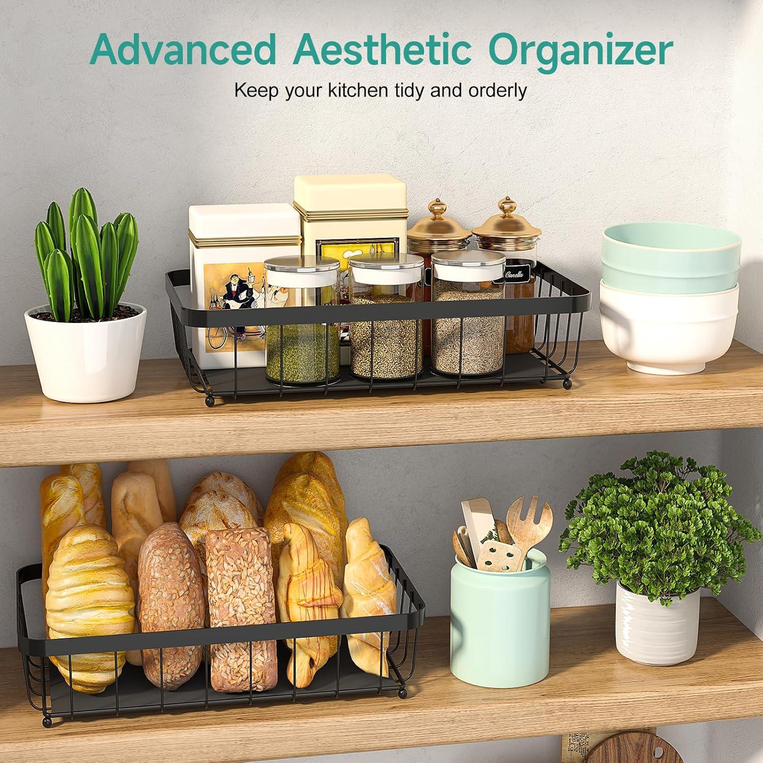 Cesta de Frutas 2 Niveles Sevenblue con Soportes para Plátanos