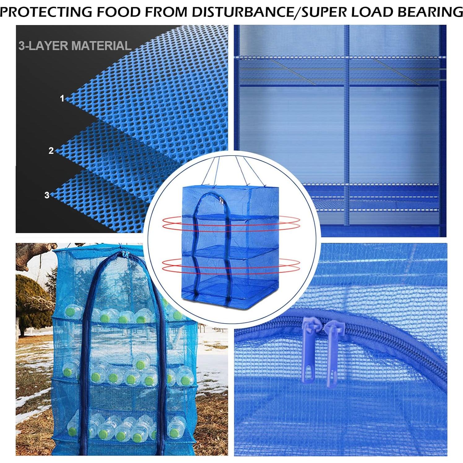 Estante de Secado Plegable WEISGJA 4 Capas Nylon Azul 65x35 cm