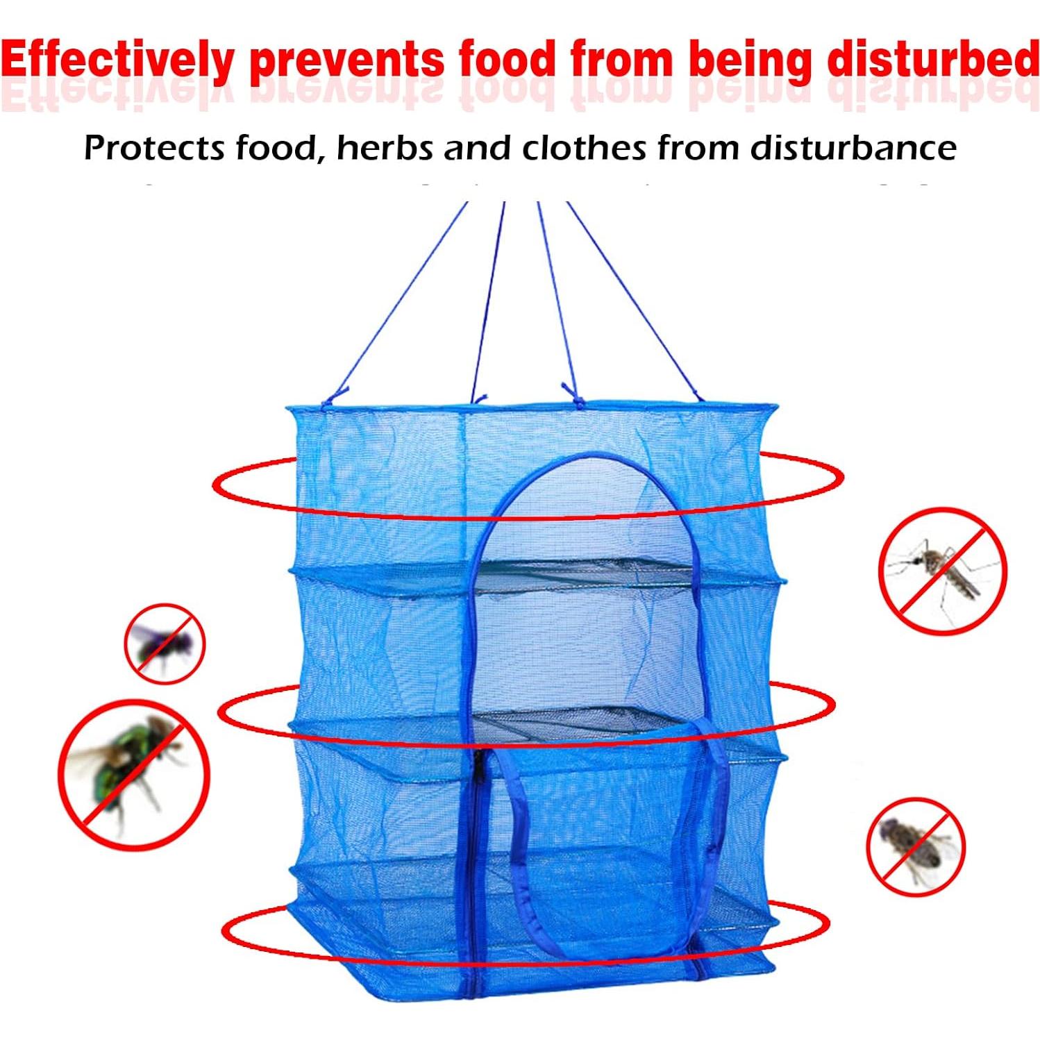 Estante de Secado Plegable WEISGJA 4 Capas Nylon Azul 65x35 cm