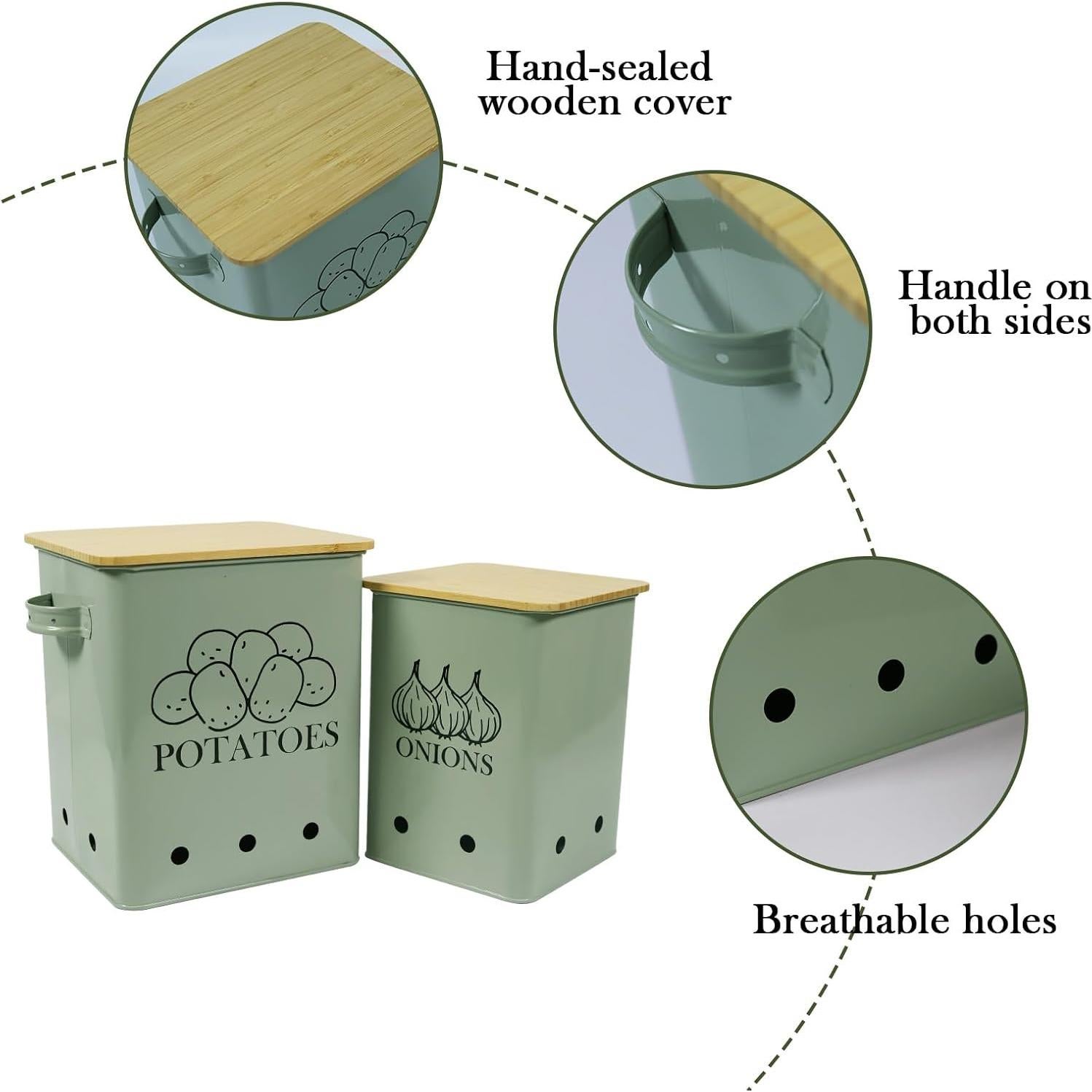 Juego de Latas de Almacenamiento de Verduras Gdfjiy Set de 2