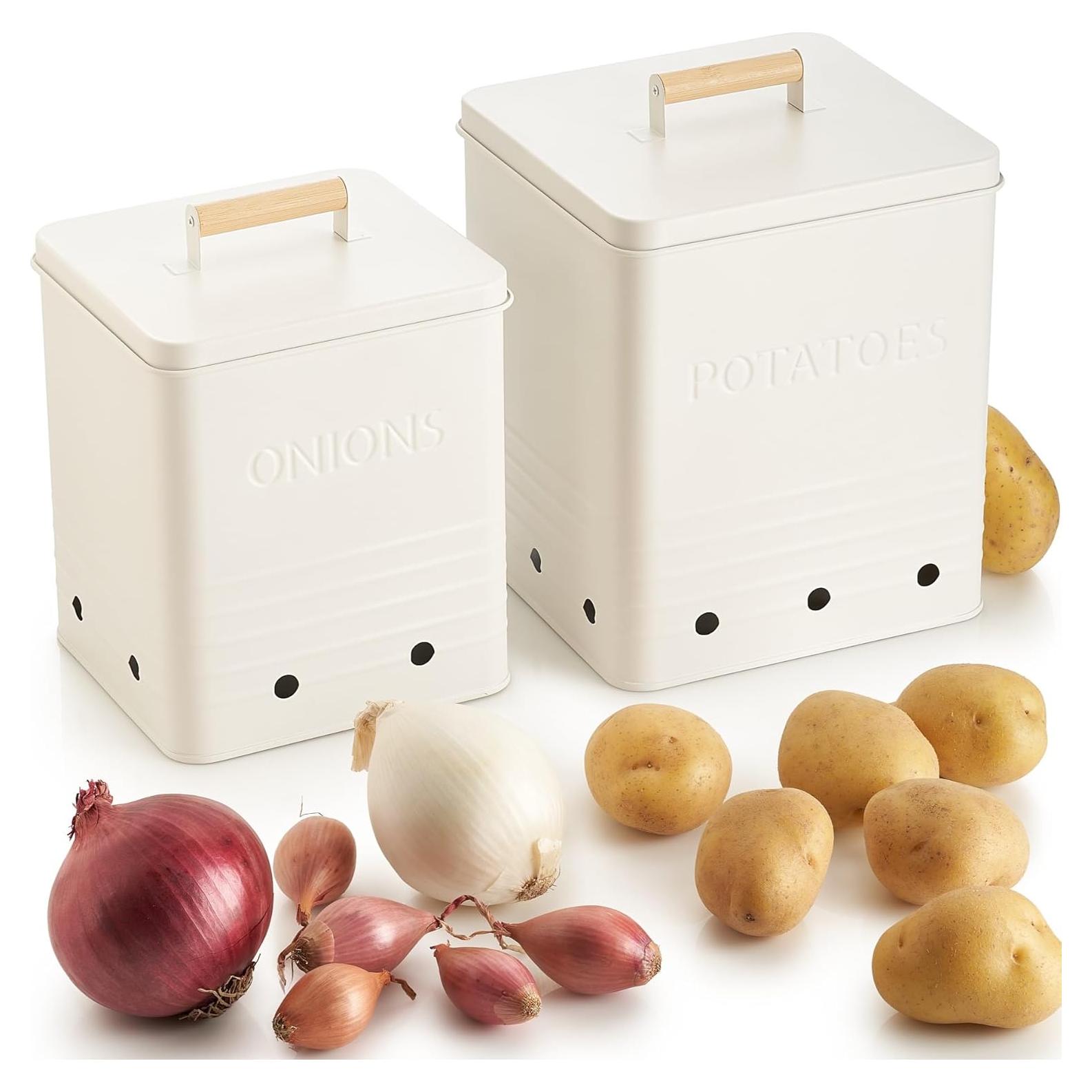 Conjunto de 2 Bins de Almacenamiento ZICOTO para Papas y Cebollas