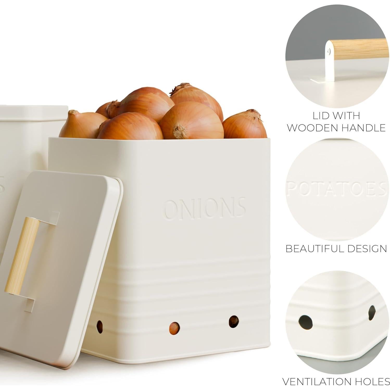 Conjunto de 2 Bins de Almacenamiento ZICOTO para Papas y Cebollas