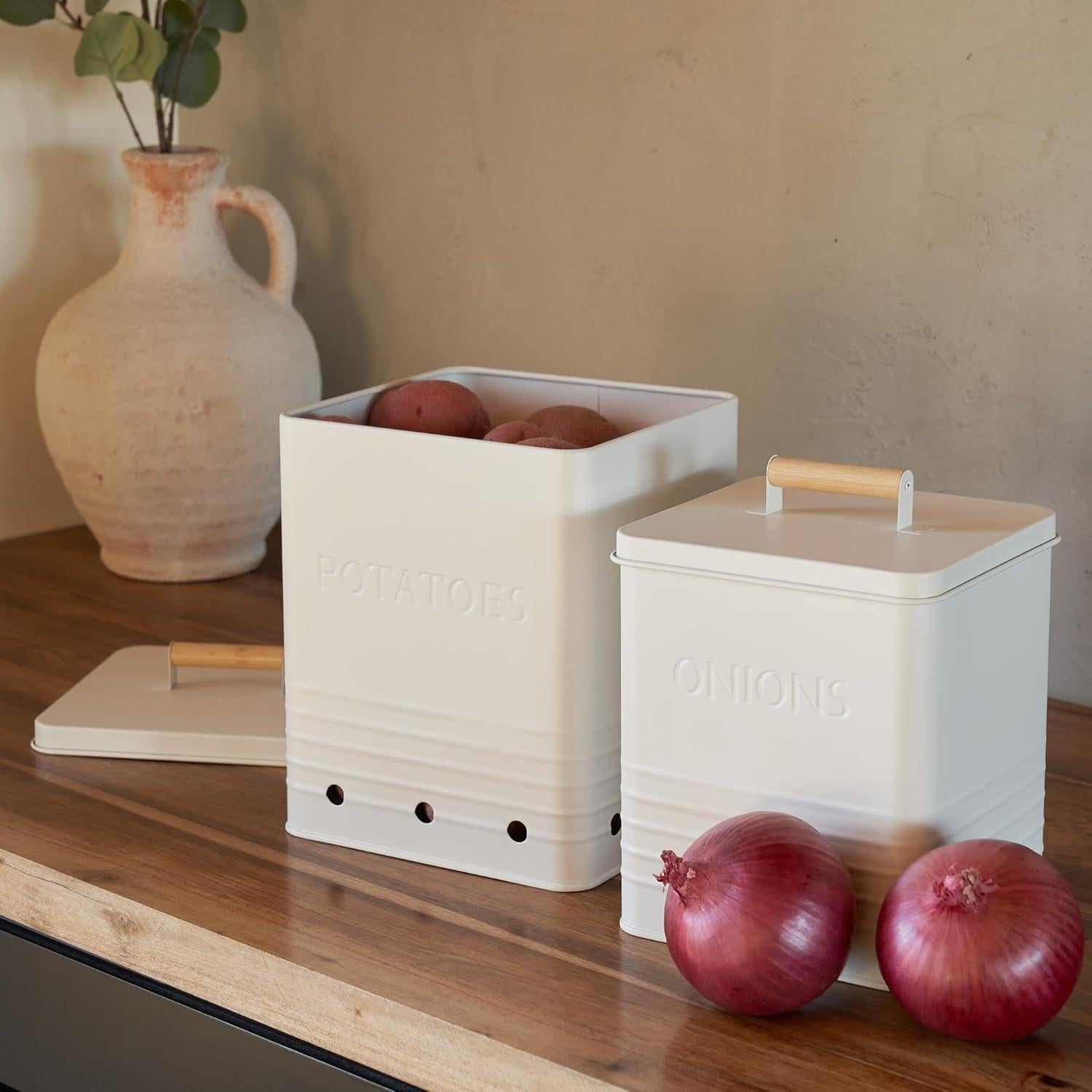 Conjunto de 2 Bins de Almacenamiento ZICOTO para Papas y Cebollas