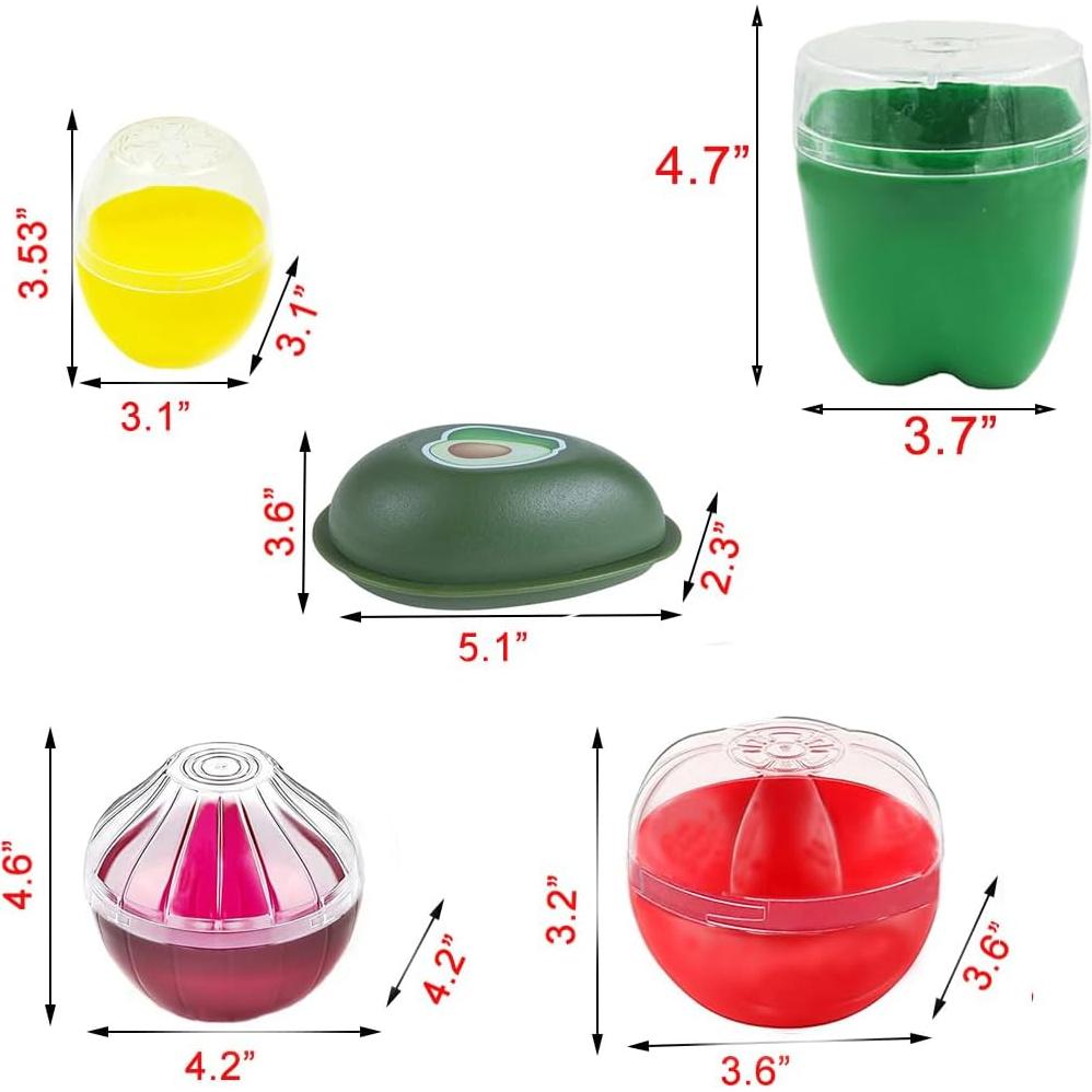 Set de 5 Contenedores de Almacenamiento yamesu - Frutas y Verduras