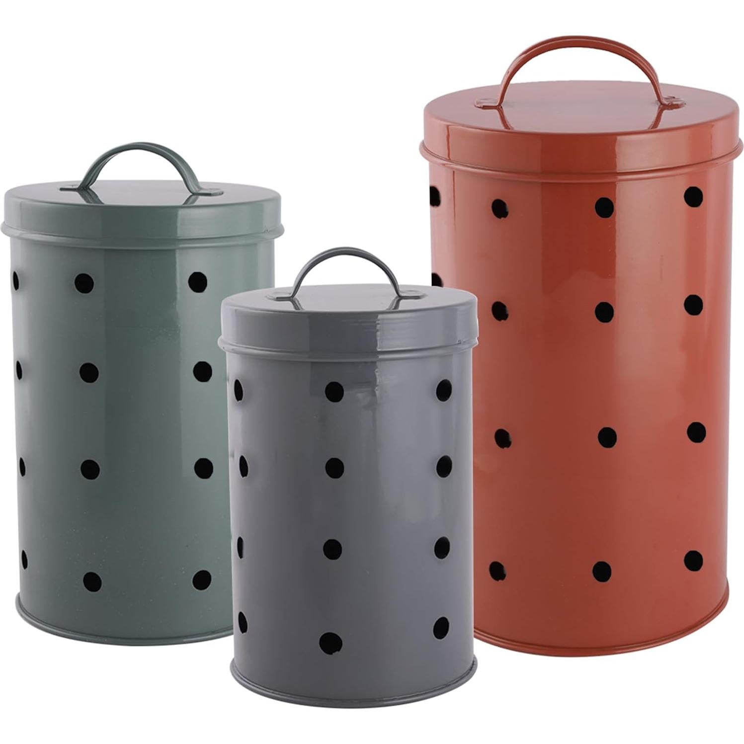 Juego de Tarros de Acero Inoxidable Hazel - 3 Piezas 2.27L a 4.54L