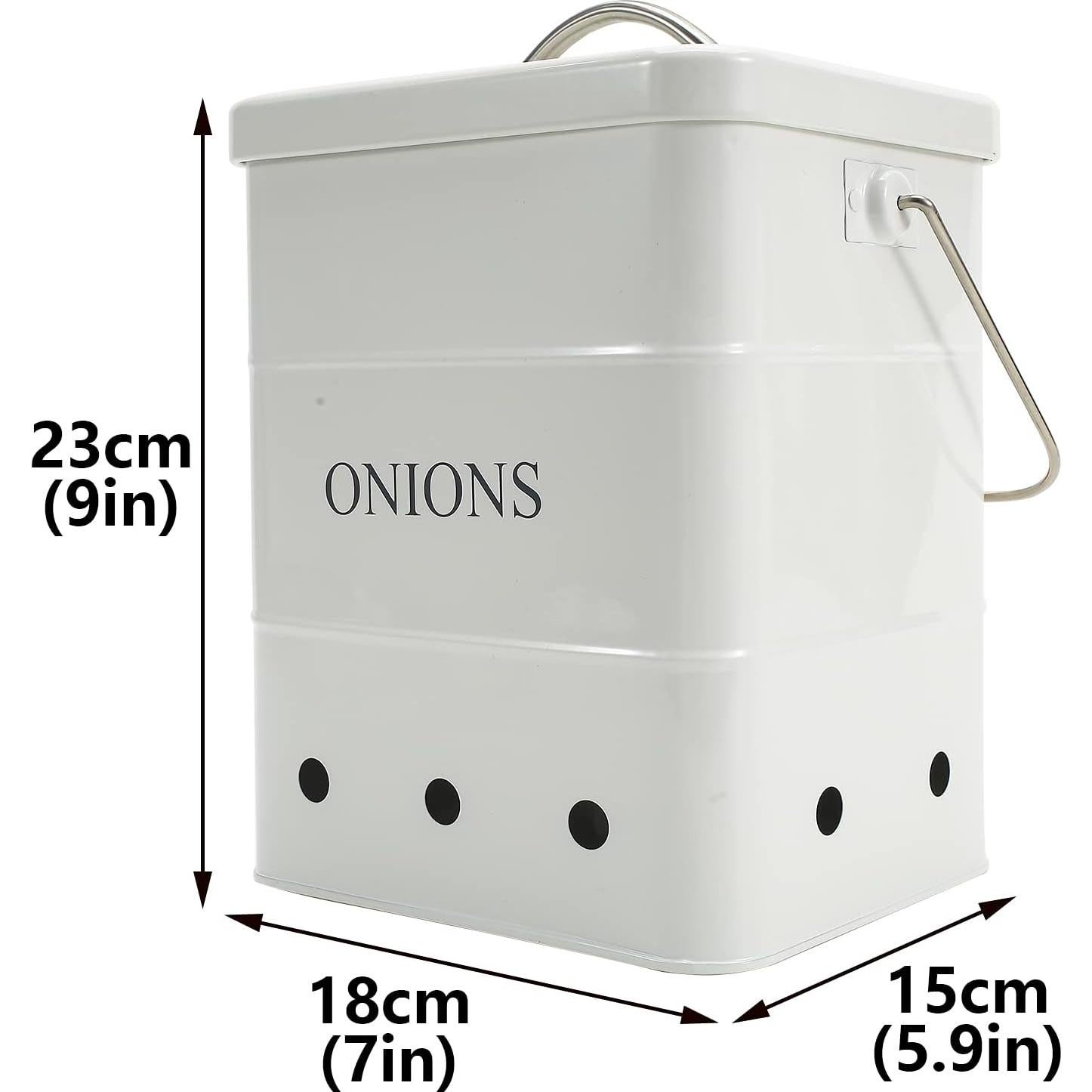 Contenedor de Cebollas Gdfjiy con Tapa Hermética 15x15x20 cm