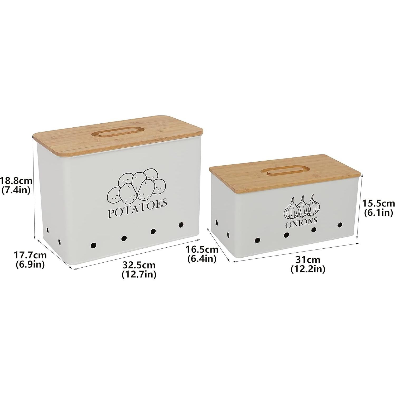 Juego de 2 Contenedores de Almacenamiento Gdfjiy para Cebolla y Papa - Blanco
