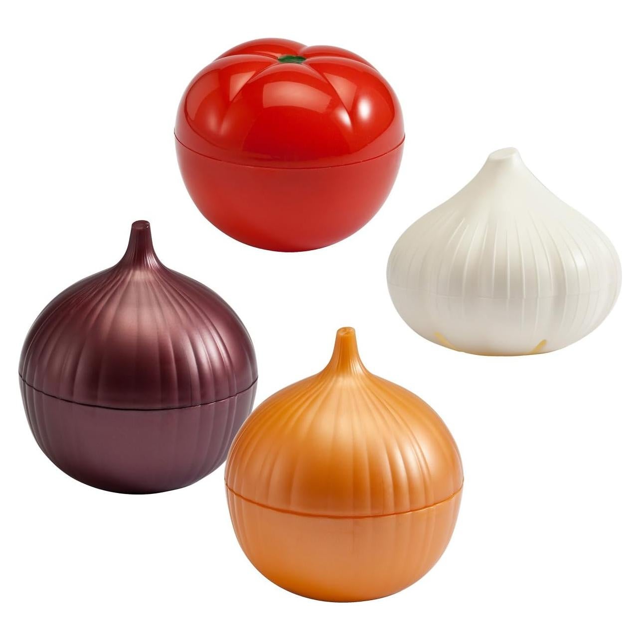 Set de 4 Ahorradores de Alimentos Hutzler - Cebolla, Tomate, Ajo