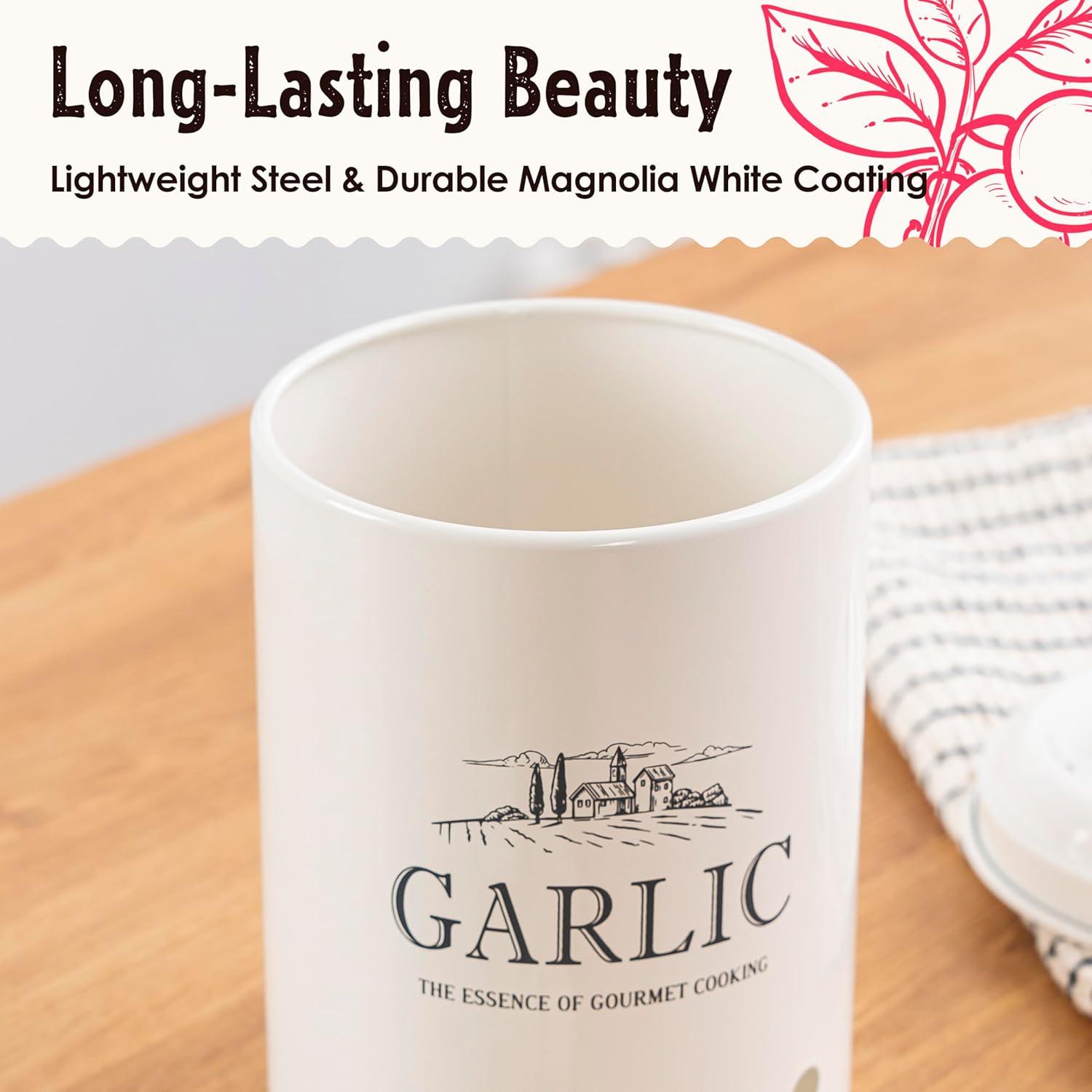 Juego de 3 Contenedores de Almacenamiento Metal para Papas, Cebollas y Ajo