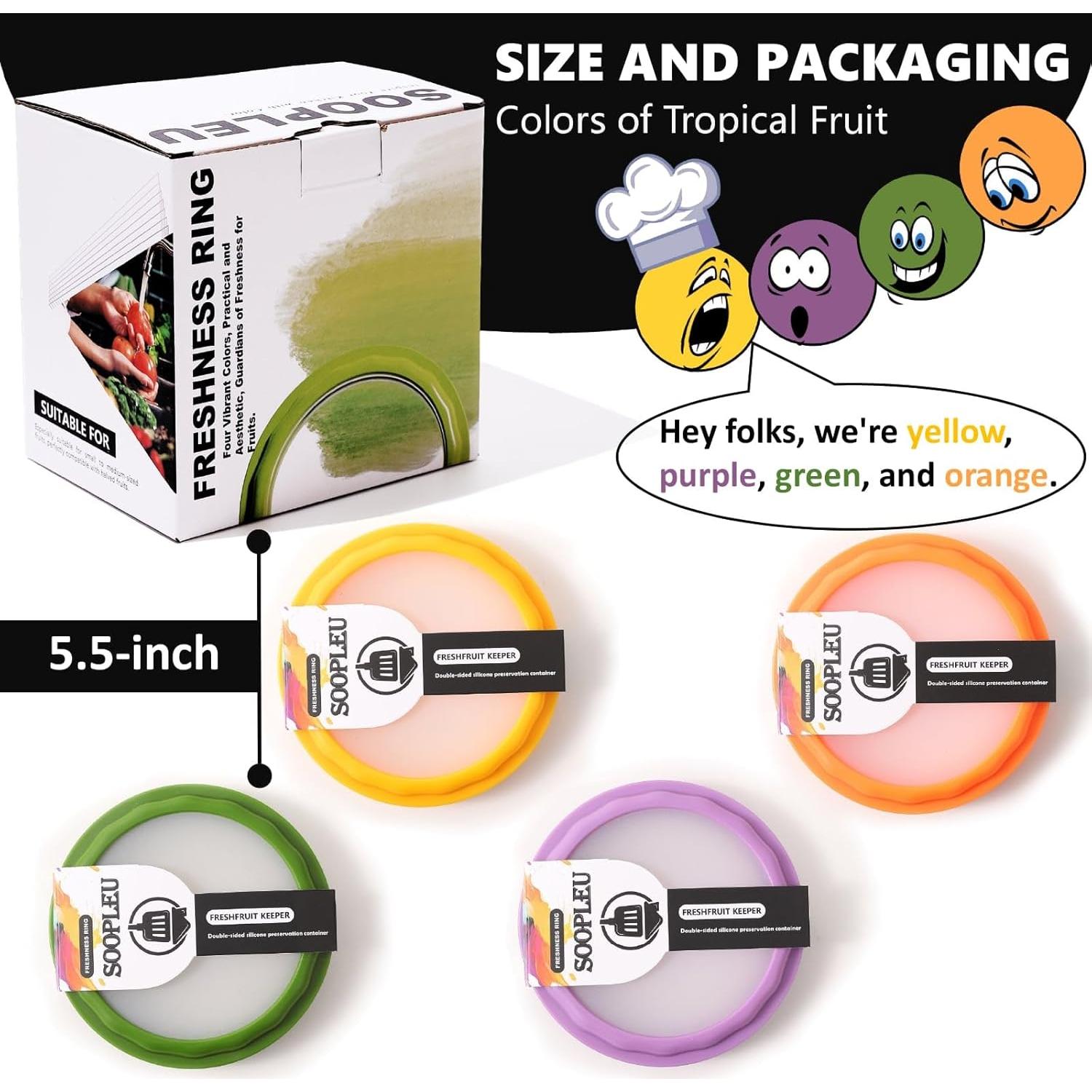 Set de 4 Contenedores de Almacenamiento SOOPLEU para Frutas
