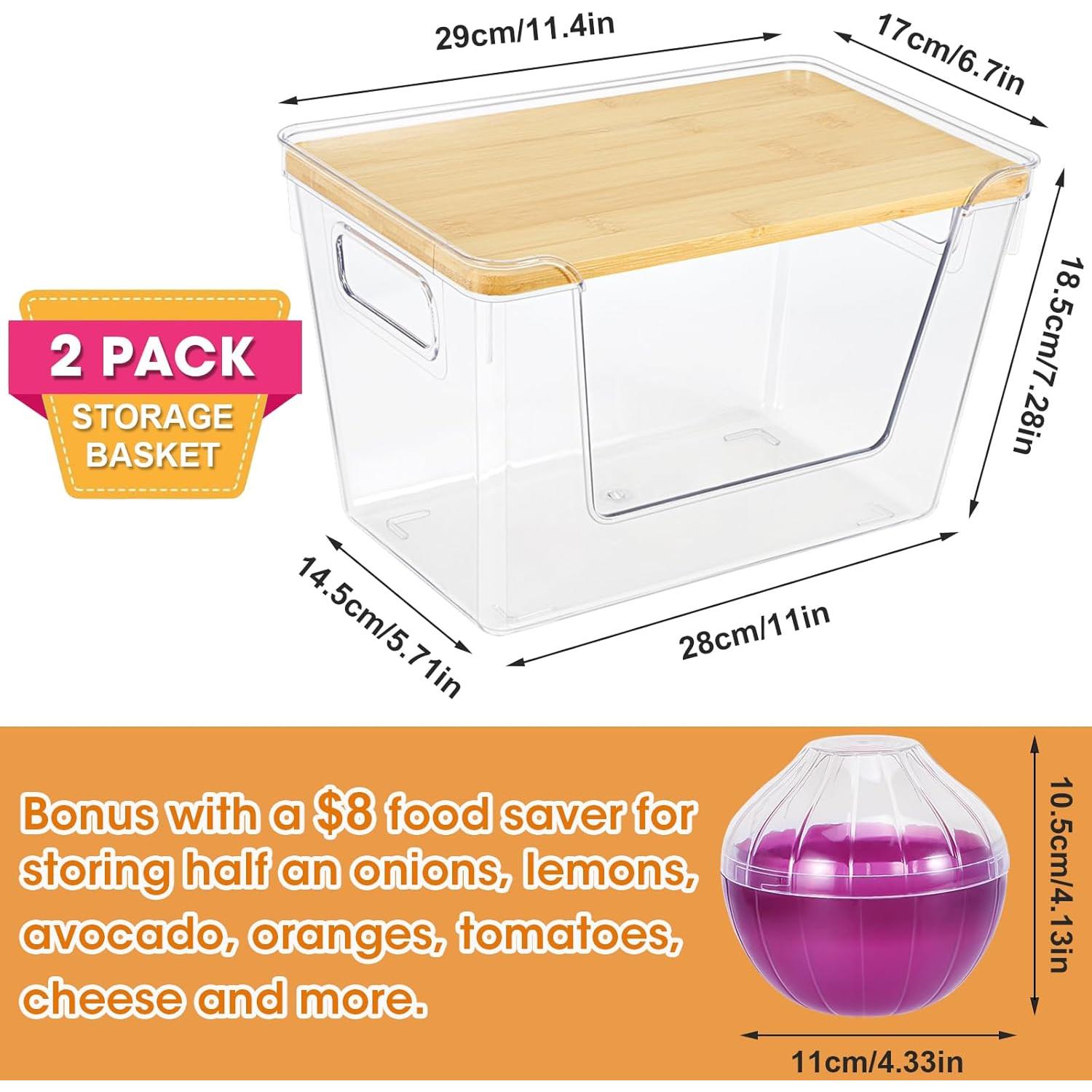 2 Organizadores de Despensa TBMax - Cesta Apilable 30x18x23.6cm