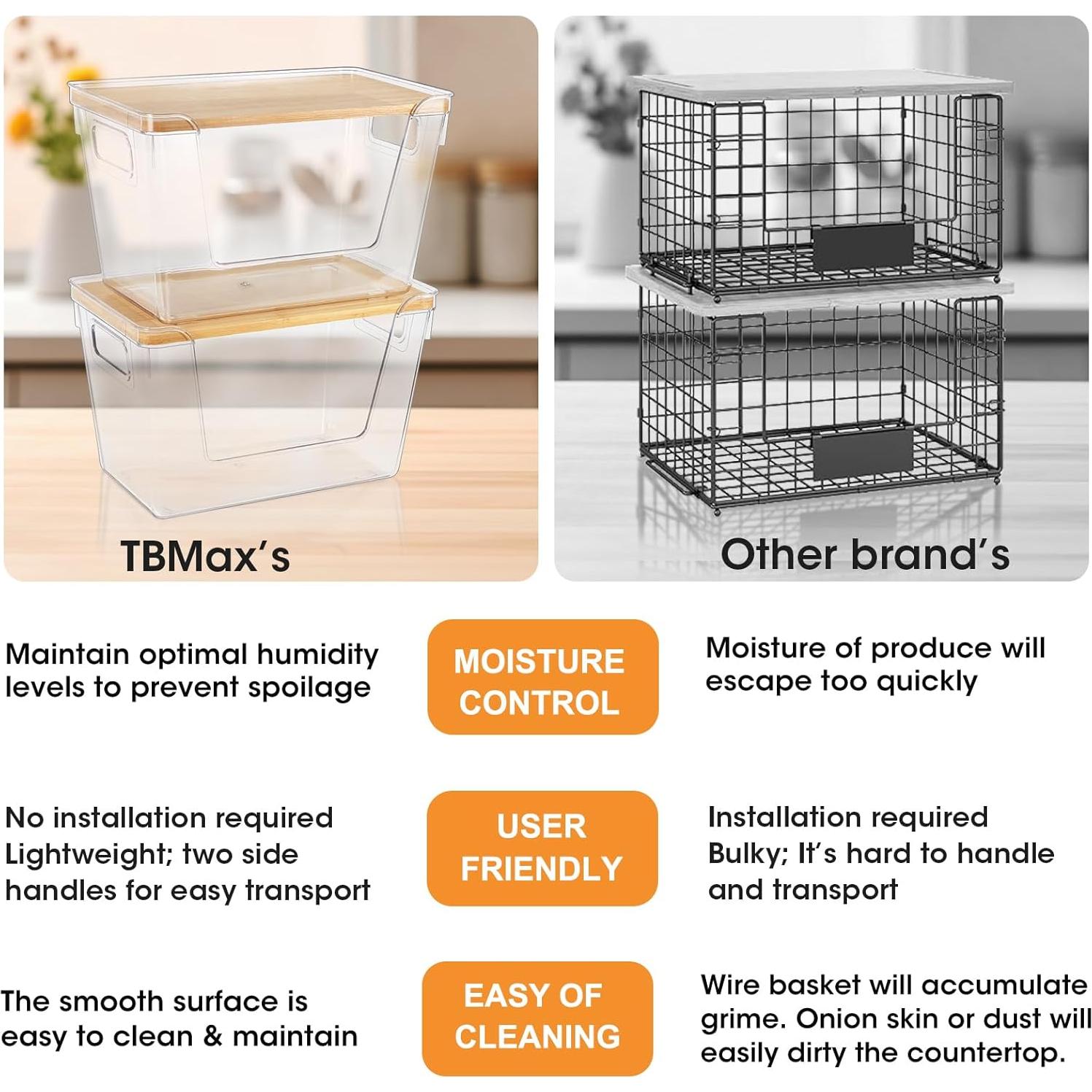 2 Organizadores de Despensa TBMax - Cesta Apilable 30x18x23.6cm