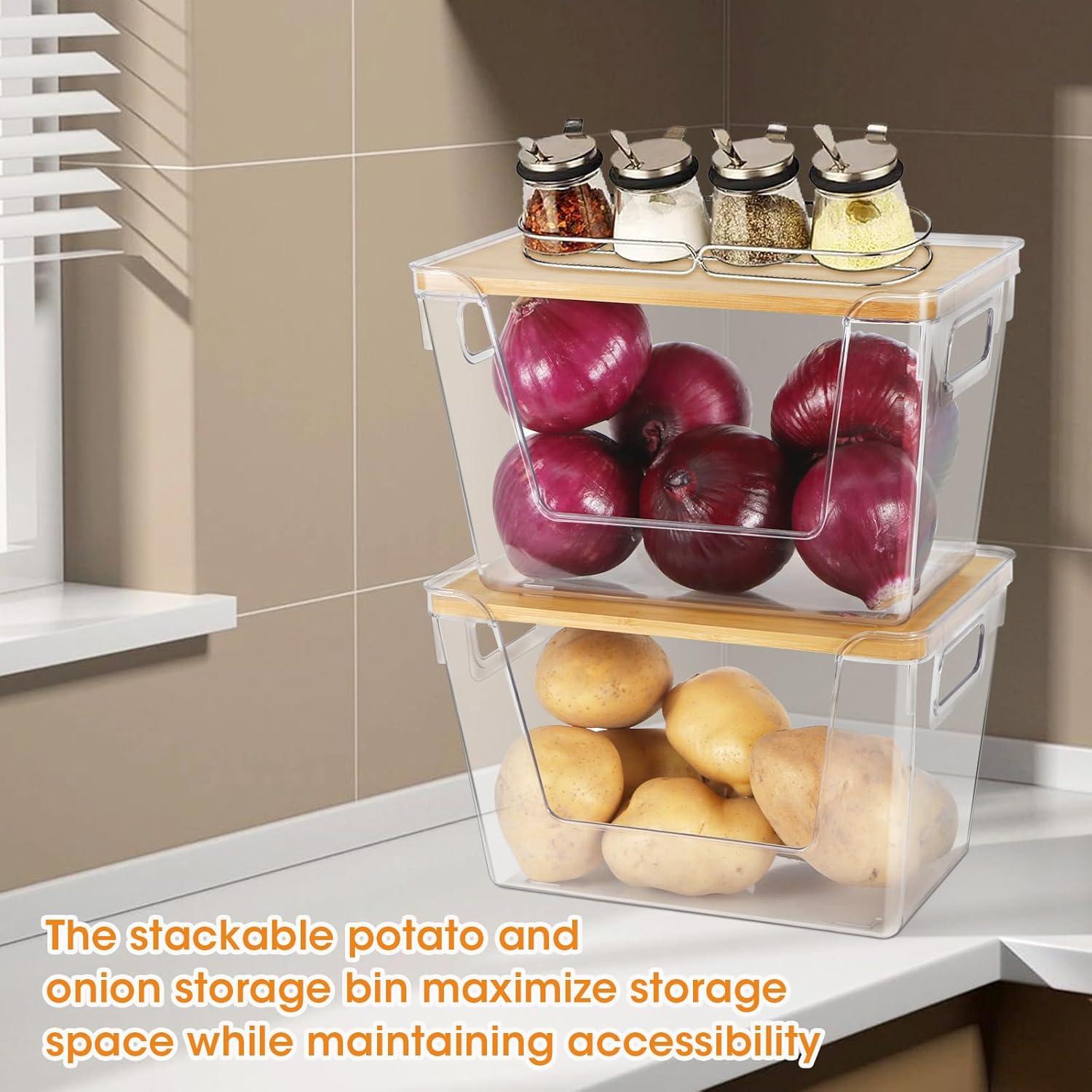 2 Organizadores de Despensa TBMax - Cesta Apilable 30x18x23.6cm